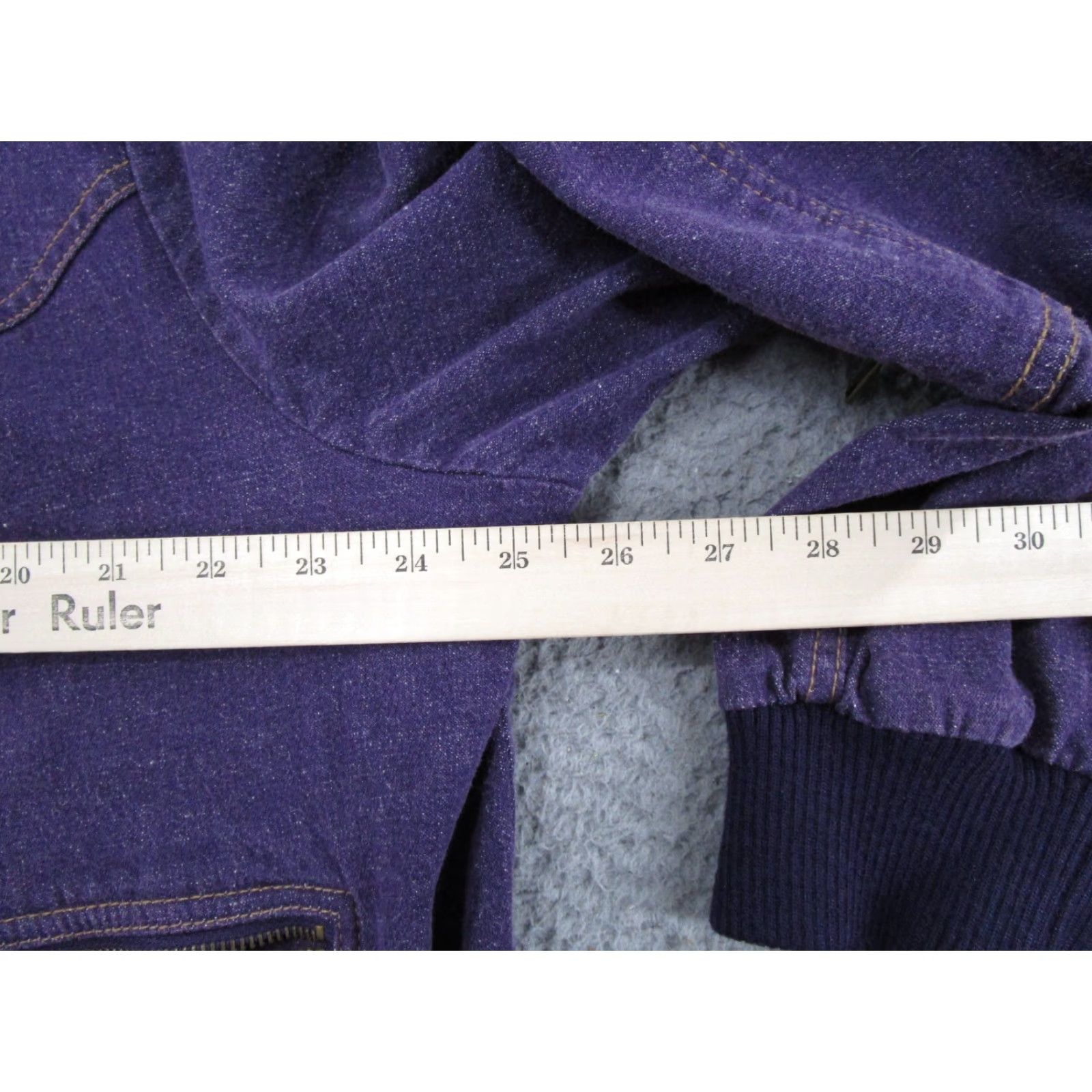 Vintage VINTAGE Denim 24/7 Purple Denim Full Zip Jacket Women's Plus Size 24W Pockets Denim 24/7 Jacket Size 42" / US 20 - 4 Thumbnail