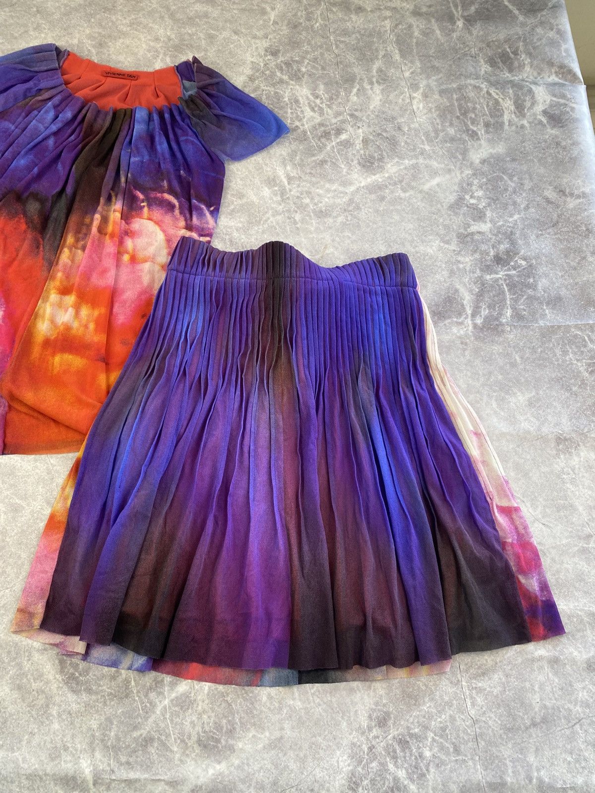 Vivienne Tam Vivienne Tam Colorful Mesh Set Blouse + Skirt Size: 0 Size XS / US 0-2 / IT 36-38 - 7 Thumbnail