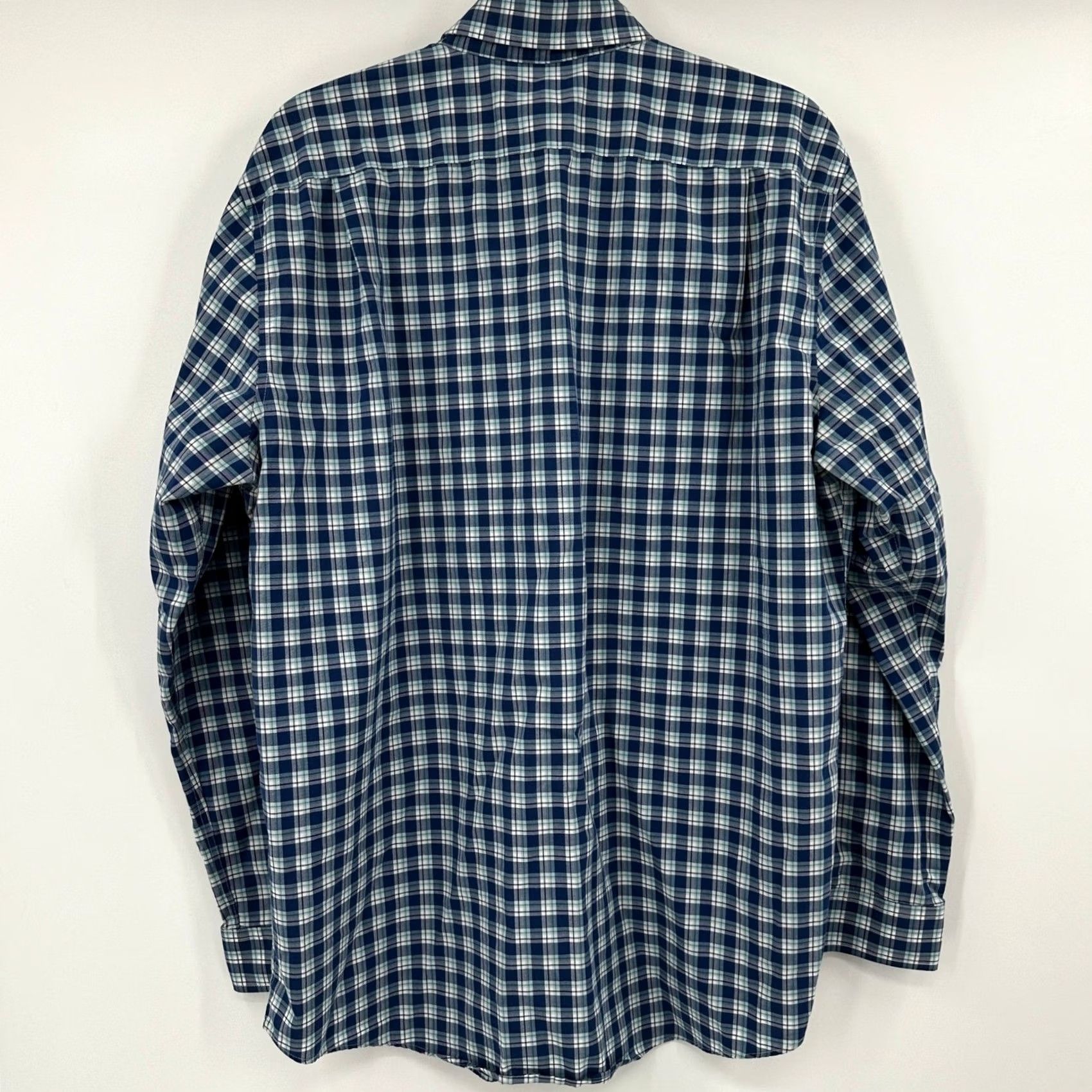 Vintage LL Bean Mens Large Blue Plaid Cotton Shirt Button-Down Long Sleeve Slim Fit Casual Rugged Navy ChecK Size US L / EU 52-54 / 3 - 4 Thumbnail