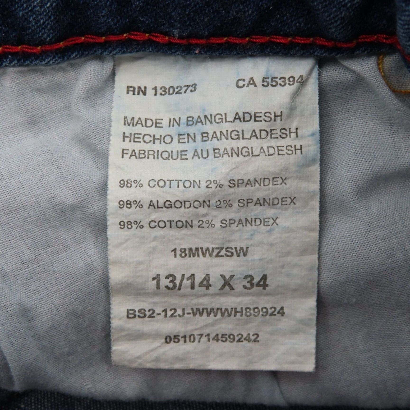 Wrangler Wrangler Womens Jeans 13/14 x 34 Medium Blue Wash Denim Straight Leg 5-Pocket Regular Size 14 Womens Jeans Blue Wash Straight Legacy and Gold Stitch Size 36" / US 14 / IT 50 - 7 Thumbnail