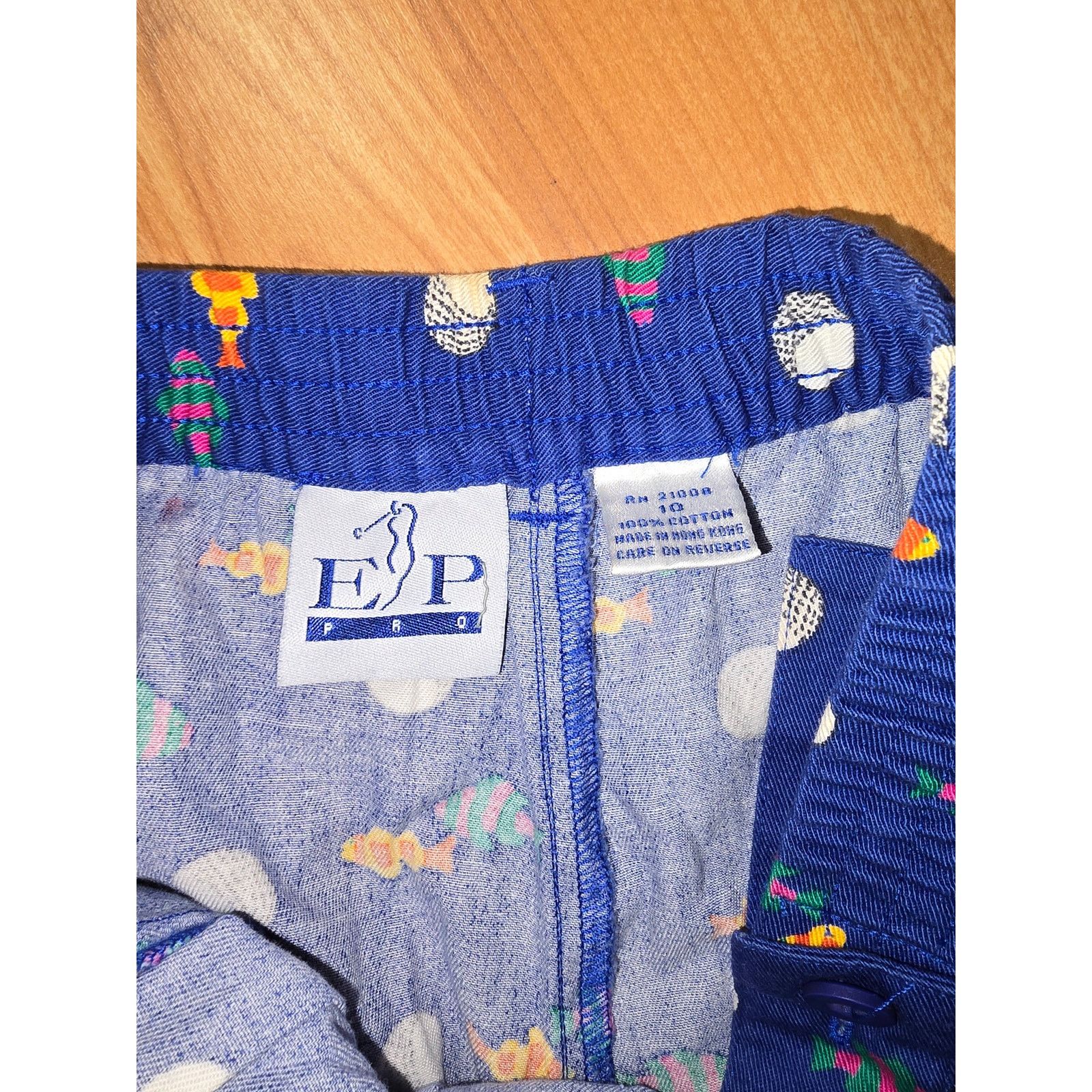 Vintage Vintage EP Pro Golf Blue Shorts Fish Print 10 Golfing Shorts Size 32" / US 10 / IT 46 - 2 Thumbnail