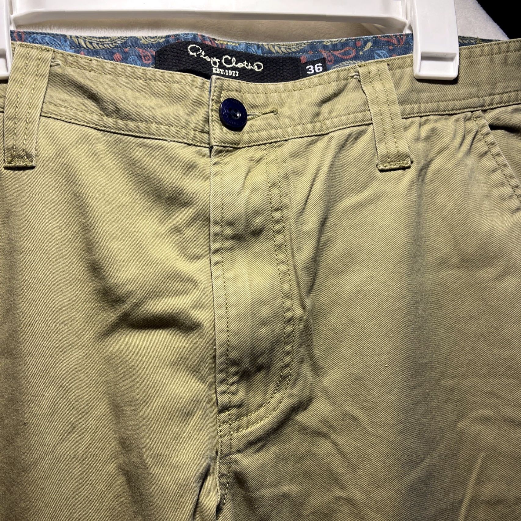 Vintage PLAY CLOTHS Khaki Dress Pants with Paisley Cuffs Regular Fit Size 36 Mens Size US 36 / EU 52 - 4 Thumbnail