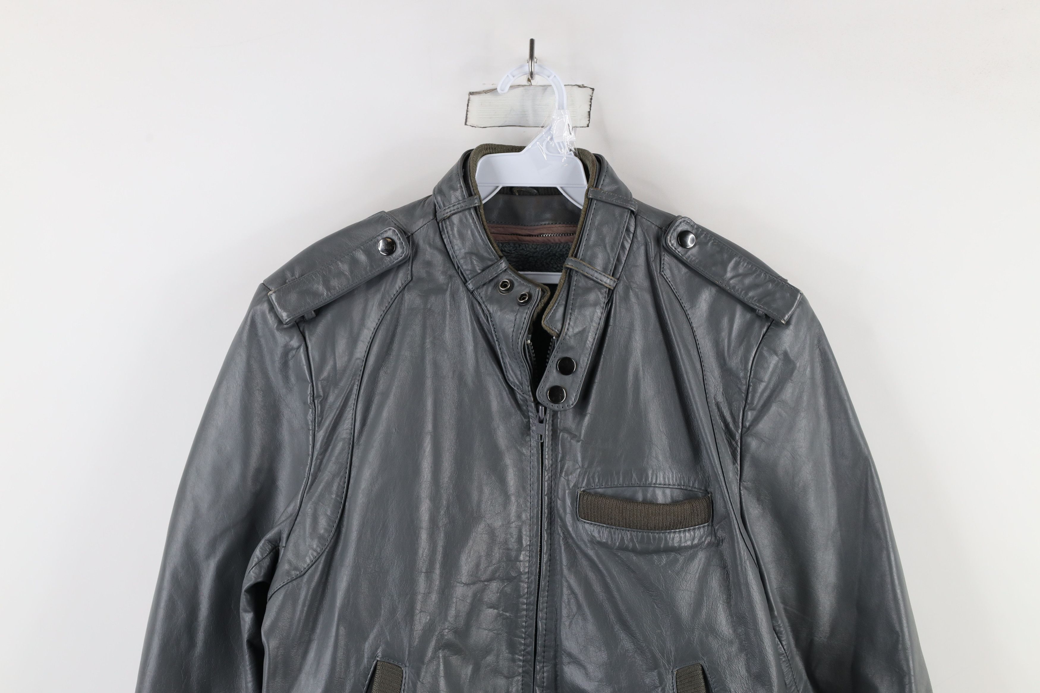 Vintage Vintage 80s 90s Streetwear Leather Cafe Racer Bomber Jacket Size US L / EU 52-54 / 3 - 2 Thumbnail