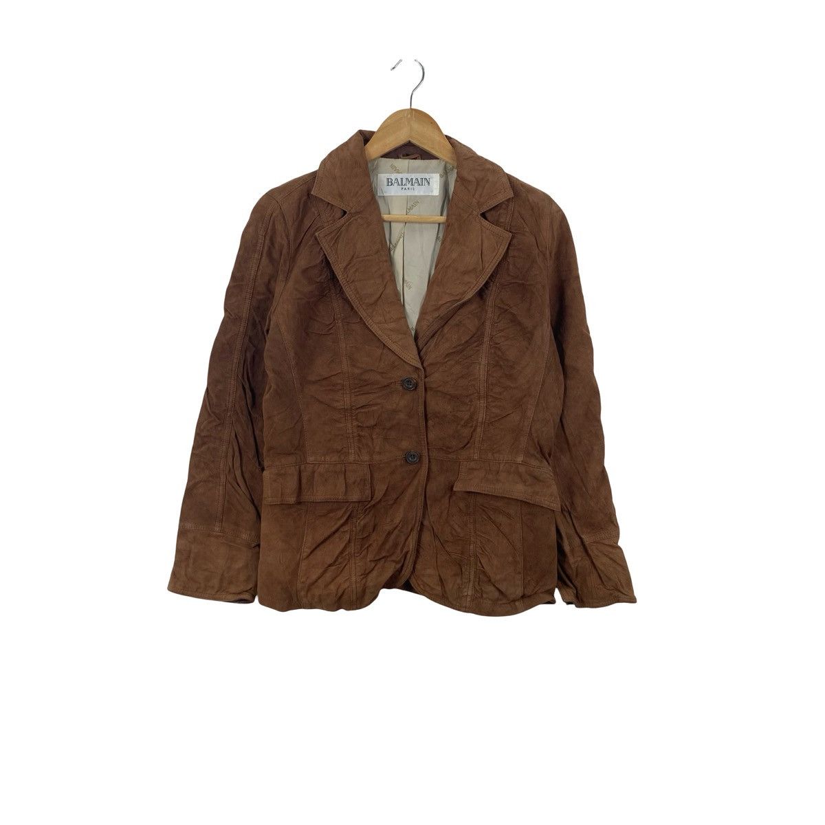 Balmain BALMAIN PARIS Genuine Leather Blazer Jacket Luxury Designer Size S / US 4 / IT 40 - 1 Thumbnail