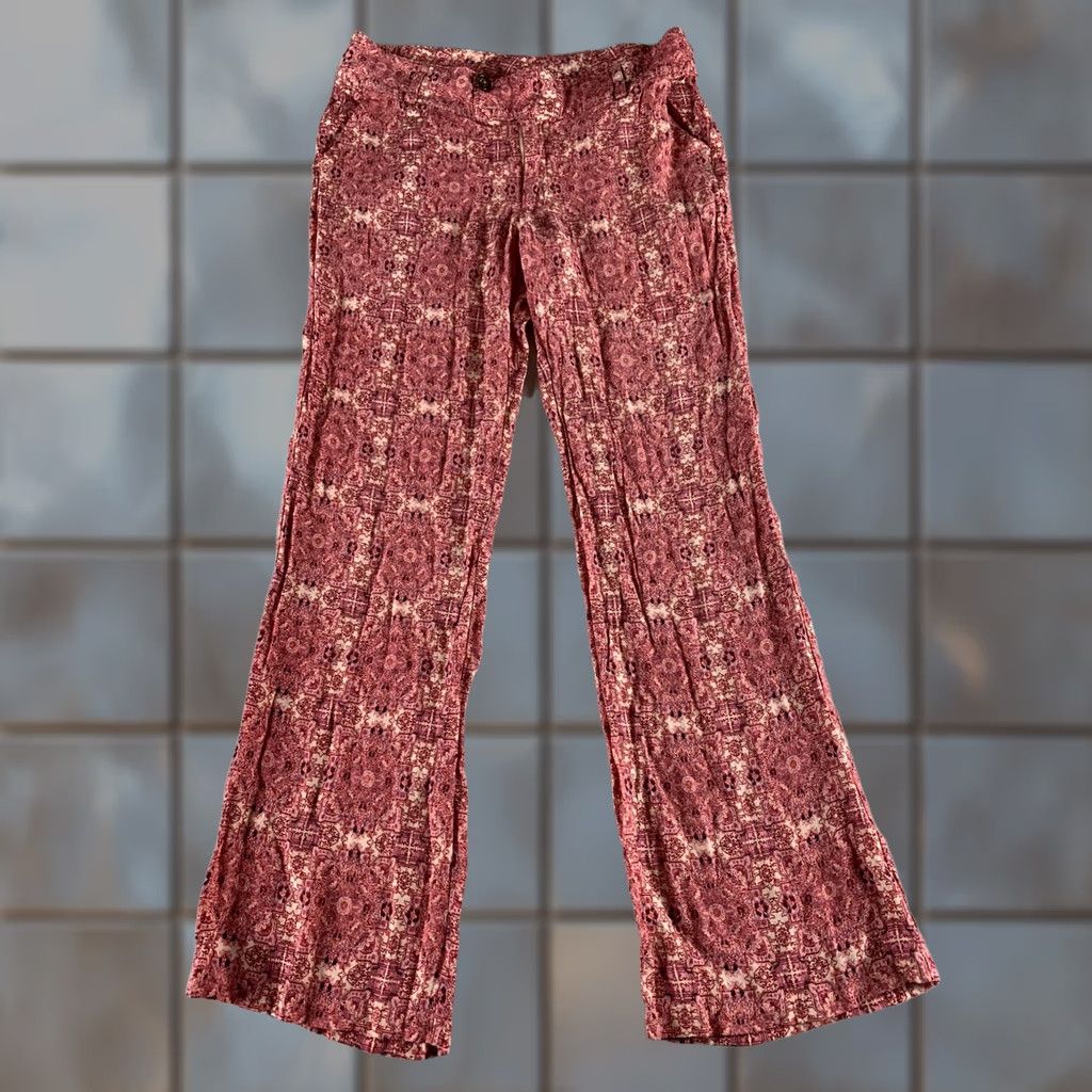 For Love & Lemons FOR LOVE AND LEMONS Pants Women XS Red Paisley Rayon Lightweight Dress Pants Size 26" / US 2 / IT 38 - 1 Thumbnail