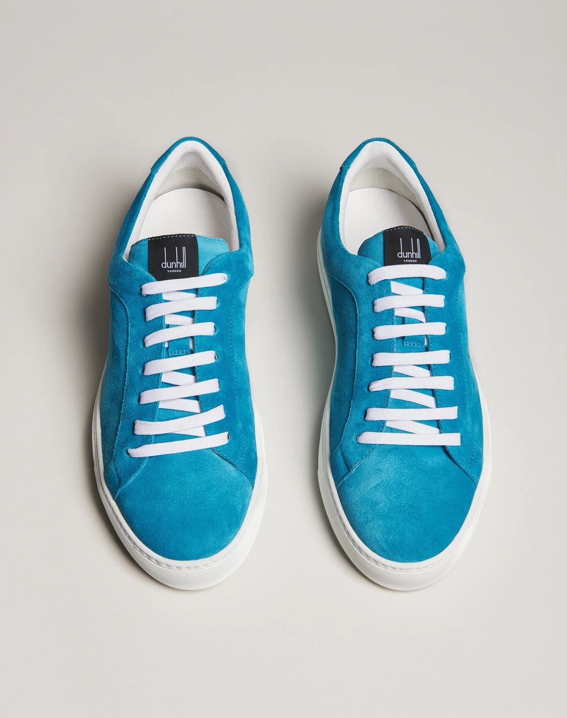 Alfred Dunhill Dunhill - Turquoise Suede Low-Top Sneakers Size US 9.5 / EU 42-43 - 2 Thumbnail