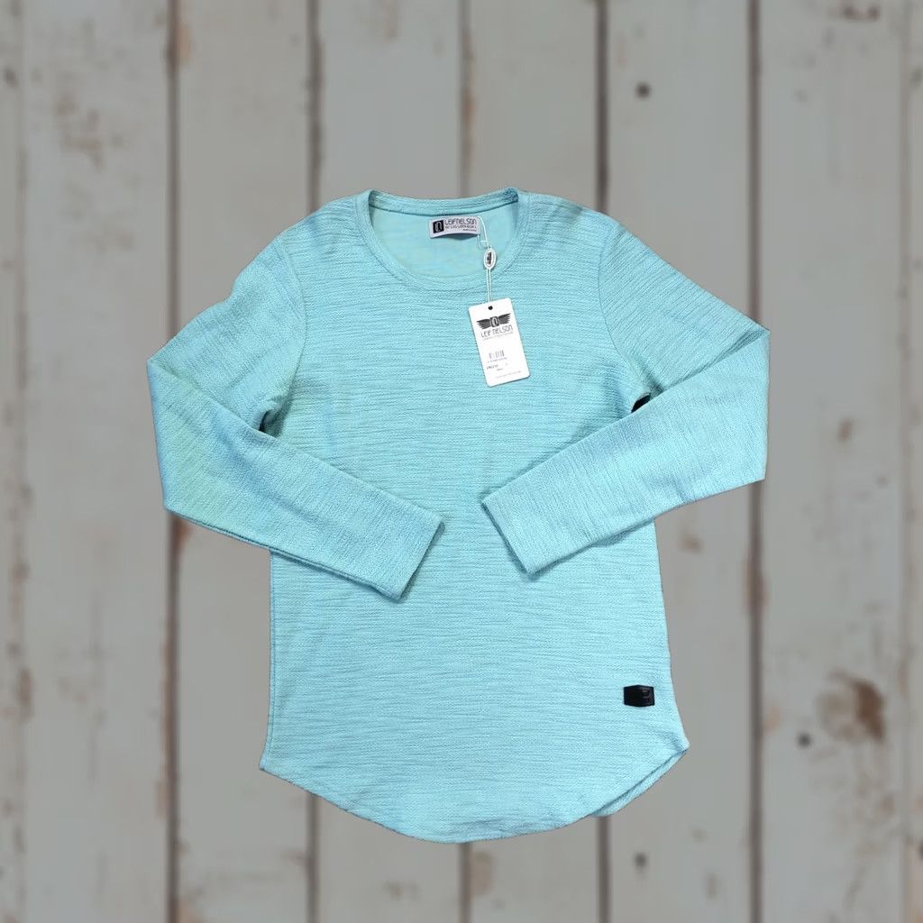 Vintage DAN Leif Nelson Sweater Mens L Mint Green Crewneck Lightweight Knit Pullover Slim Fit Long Sleeve Casual Logo Patch Size US L / EU 52-54 / 3 - 1 Thumbnail