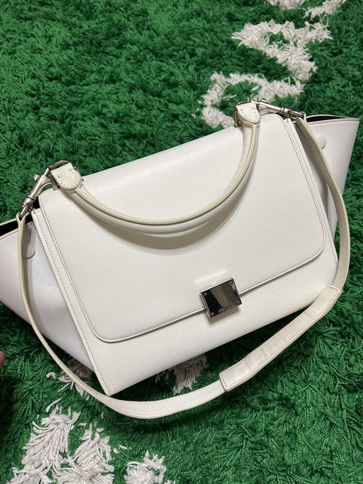 image of Celine Trapeze Bag in White, Women's