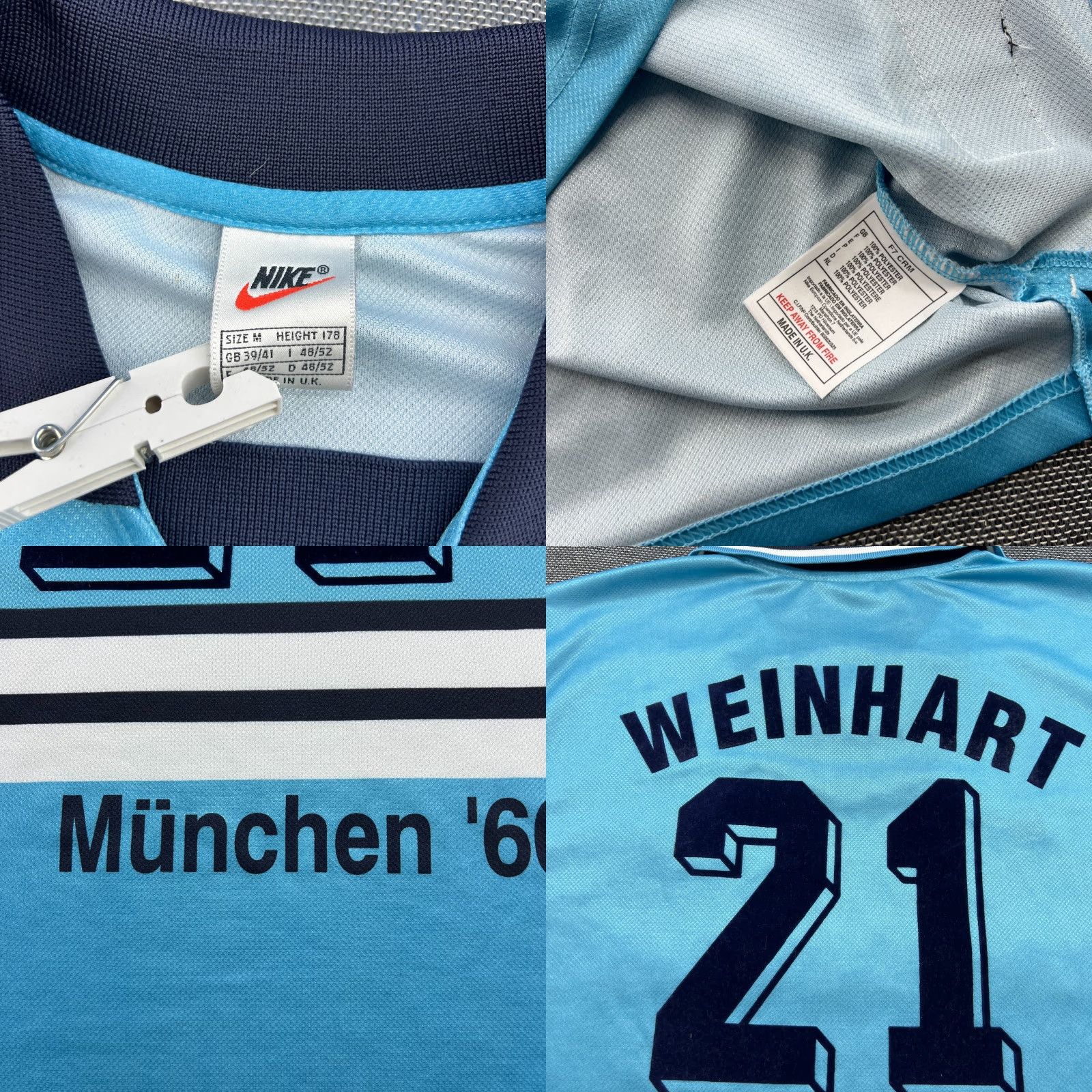 Adidas TSV 1860 Munich 1997 1998 Home Football Jersey Mens Medium NIke Shirt Size US L / EU 52-54 / 3 - 8 Thumbnail