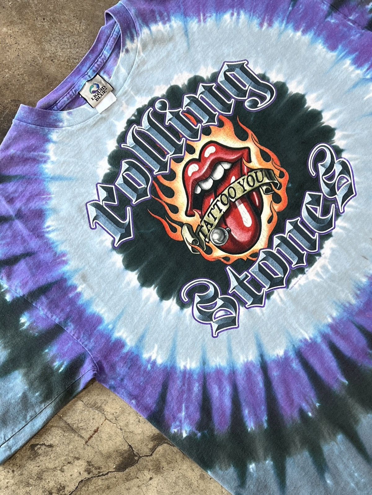 Band Tees Vintage 2003 The Rolling Stones Tattoo Liquid Blue Tee XXL Size US XXL / EU 58 / 5 - 1 Thumbnail