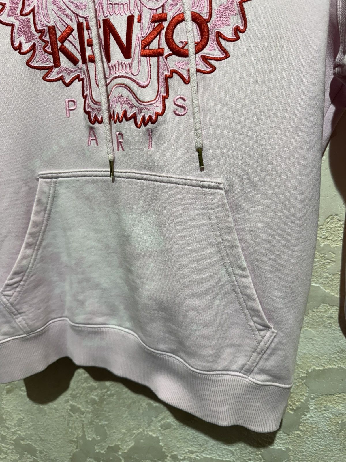 Kenzo Kenzo Pink Tiger Head Embroidered Logo DRawstring Hoodie Size L / US 10 / IT 46 - 8 Thumbnail