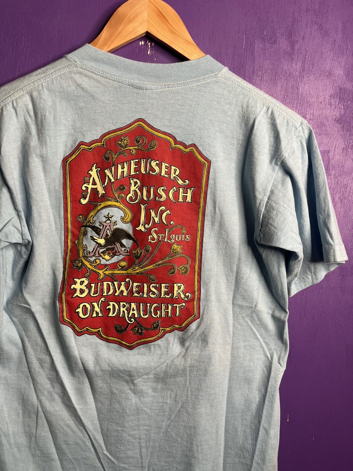 Budweiser × Vintage Vintage 70s Budweiser mullet old logo t-shirt Size US S / EU 44-46 / 1 - 3 Thumbnail