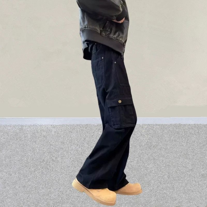 Vintage Y2K Streetwear Black Casual Baggy Cargo Jeans Size US 30 / EU 46 - 4 Thumbnail