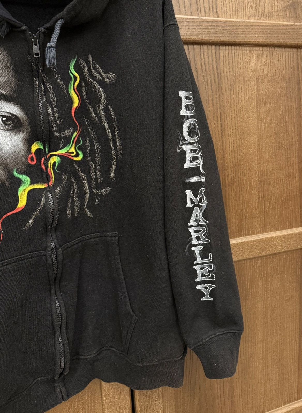Bob Marley Vintage Bob Marley Black Zip Up Hoodie Full Print Size L Size US L / EU 52-54 / 3 - 7 Thumbnail