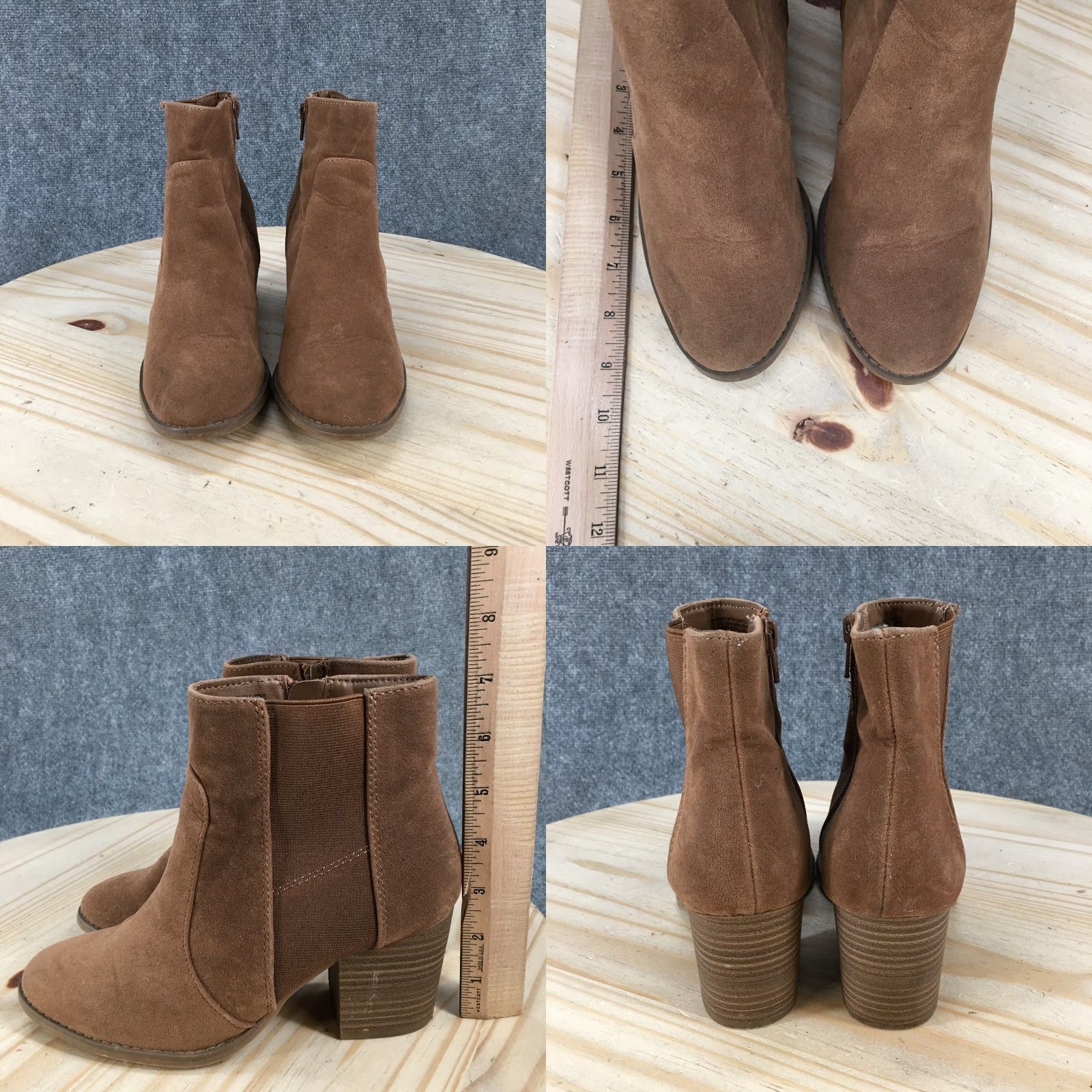 Vintage Universal Thread Boots Womens 7 Catlin Ankle Bootie Brown Side Zip Block Heels Boots Womens Catlin Brown Ankle Bootie Block Heel 7"} Size US 7 / IT 37 - 8 Thumbnail