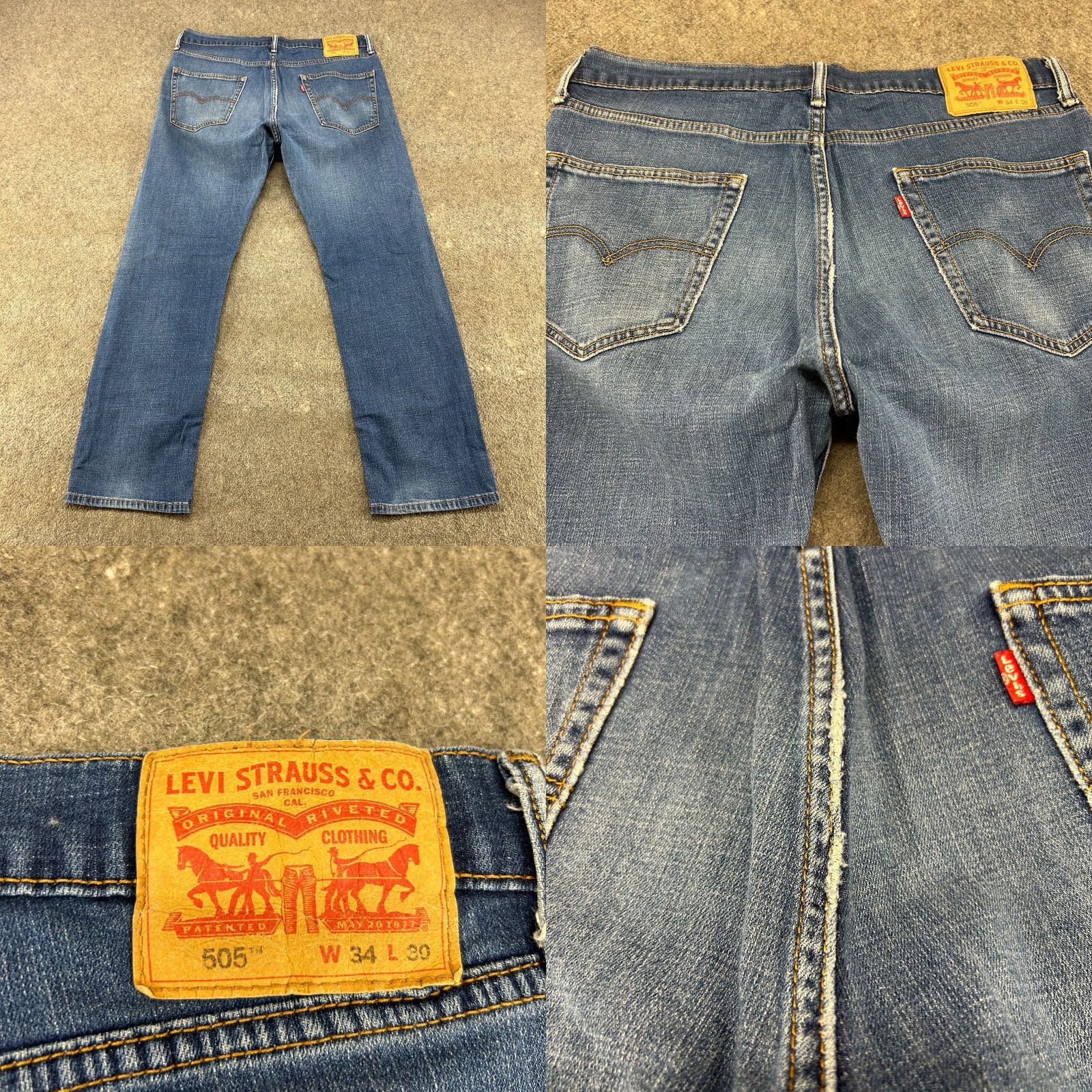 Levi's Levi's 505 Jeans Regular Fit Light Blue Medium Wash Cotton Stretch 34x30 Men’s Denim Straight Belt Loops 90s Vintage? Size US 34 / EU 50 - 8 Thumbnail