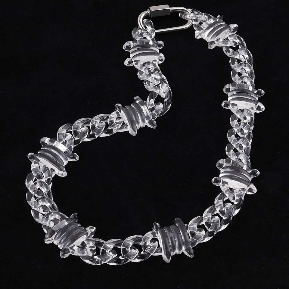 Jewelry FishSheep Rock Punk Transparent Acrylic ThornsChain Necklace Size ONE SIZE - 6 Thumbnail