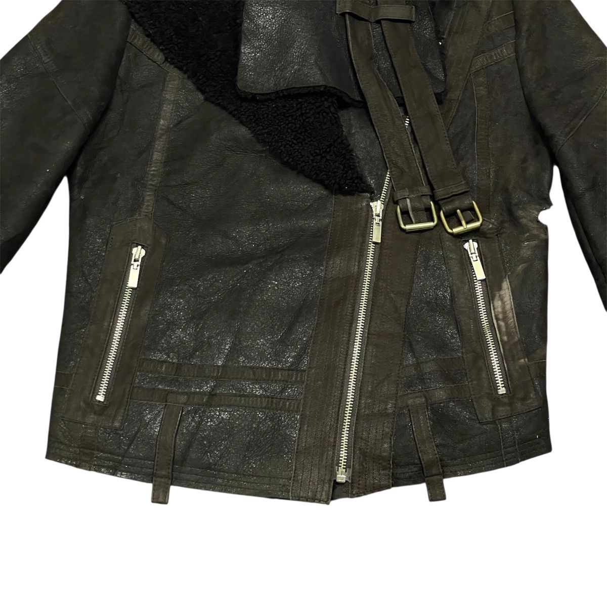 If Six Was Nine Vtg Rick Owen Inspired Avantgarde Sheepskin Leather Jacket Size US S / EU 44-46 / 1 - 9 Thumbnail