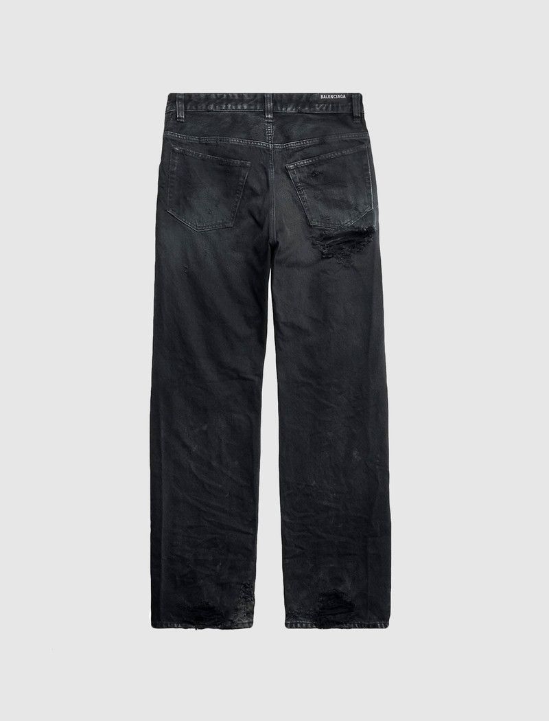 Balenciaga o1loc1c1125 745151 / Medium Fit Ripped Pants in Black Size US 32 / EU 48 - 3 Thumbnail