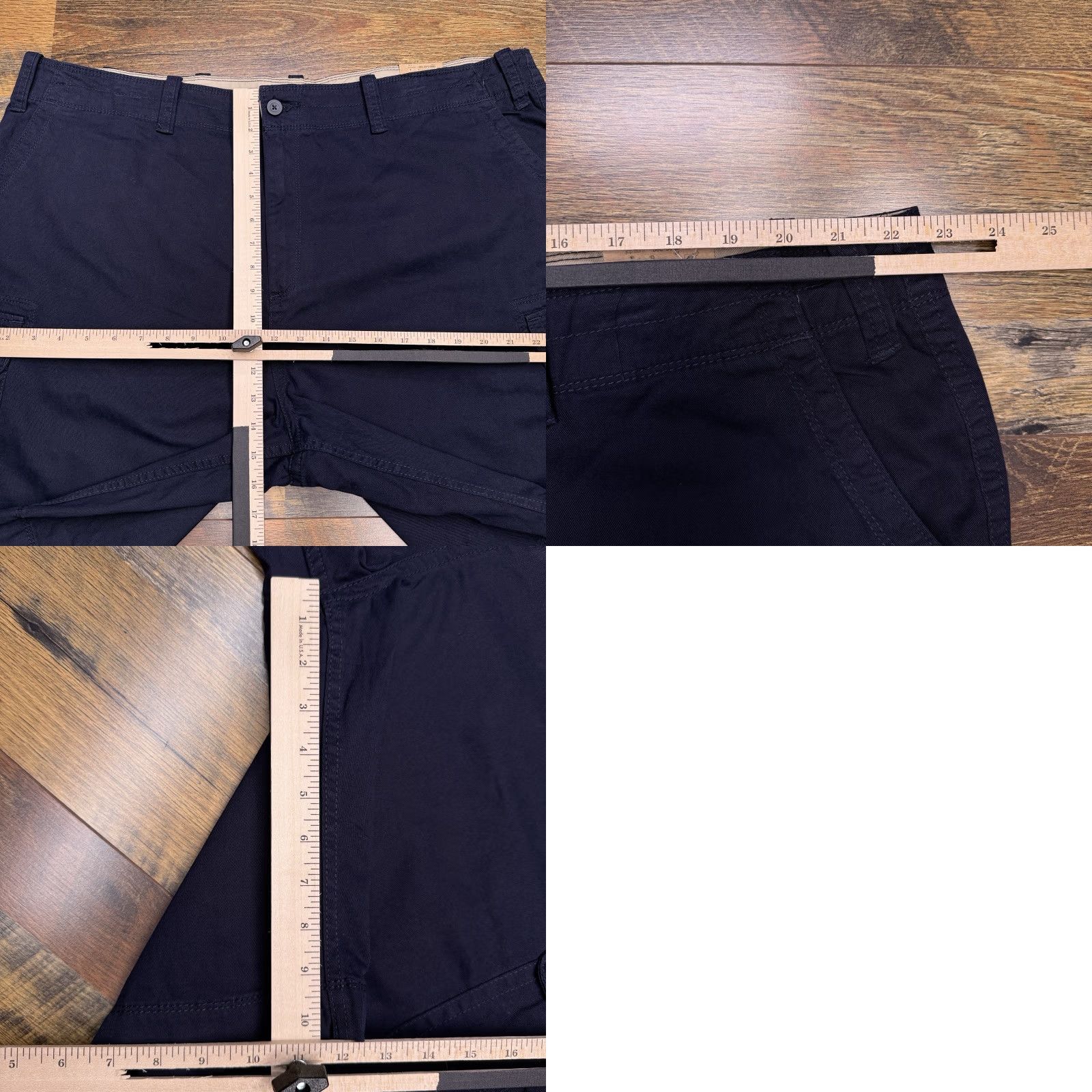 Vintage Foundry Cargo Shorts Mens 48 Navy Blue Cargo Pocket Flat Front Regular Fit Twill Cotton Short - Blue Size US 32 / EU 48 - 8 Thumbnail