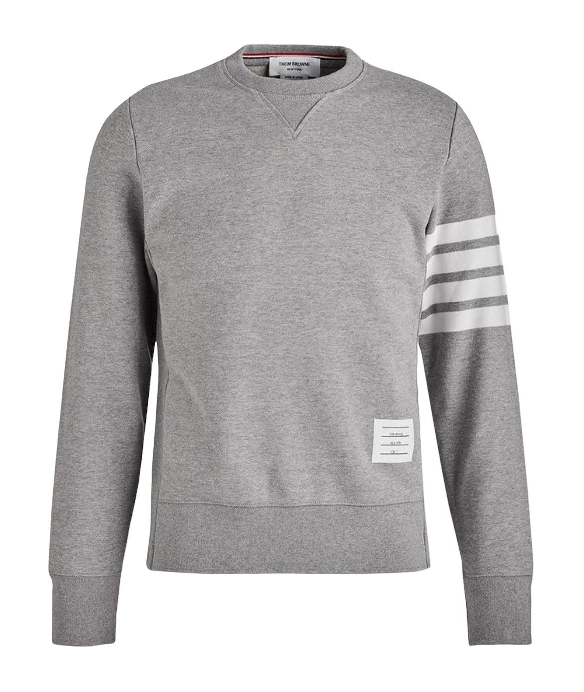 image of Thom Browne Engineered 4-Bar Crewneck Sweatshirt in Grey, Women's (Size Small)