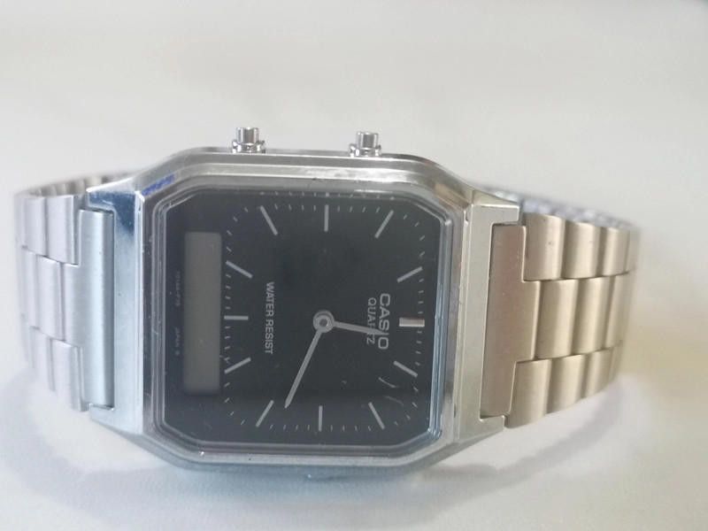 Casio Casio black dial stainless steel bracelet watch Size ONE SIZE - 4 Thumbnail