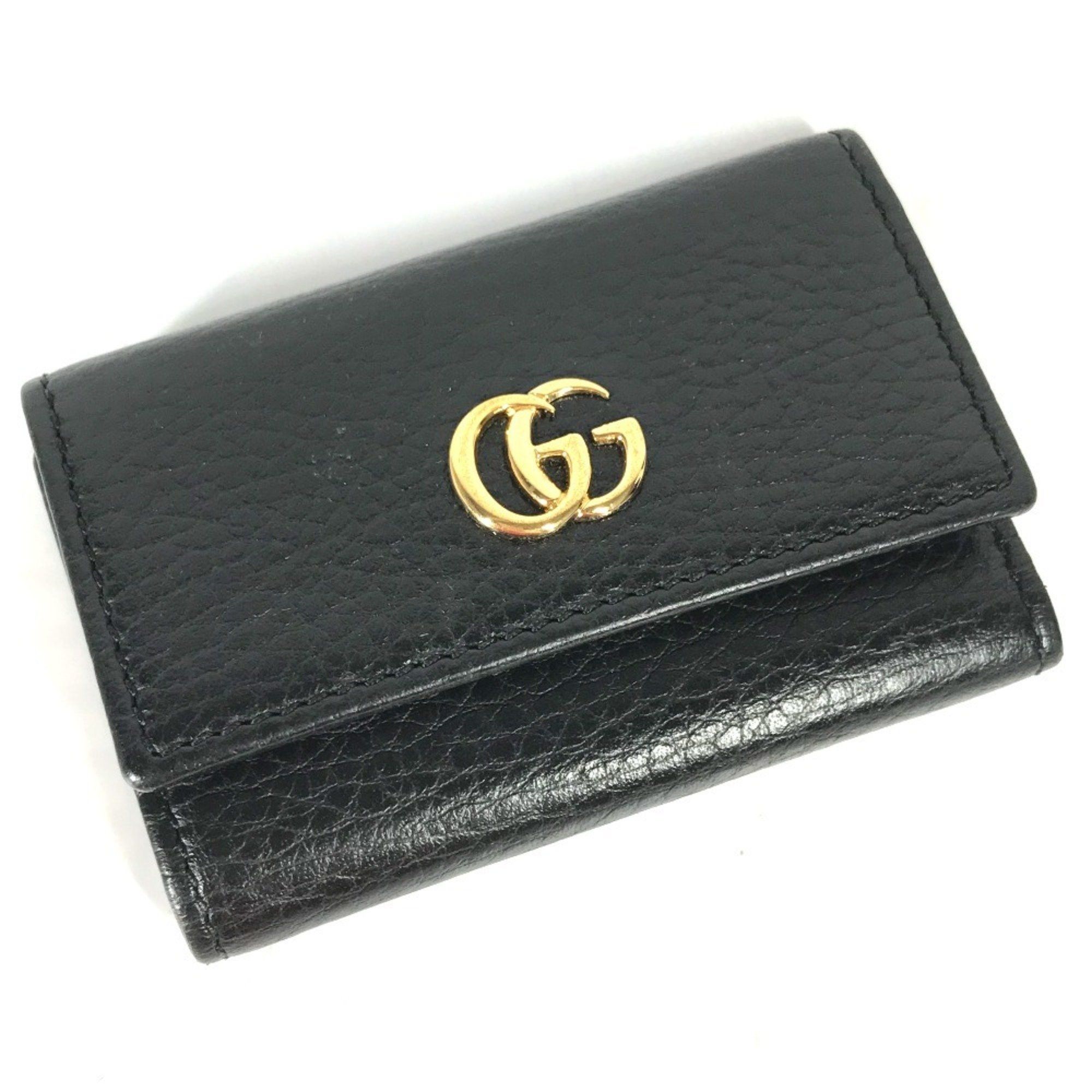 Gucci GUCCI GG Marmont 6-ring key case, black leather, for women, 456118 Size ONE SIZE - 1 Thumbnail