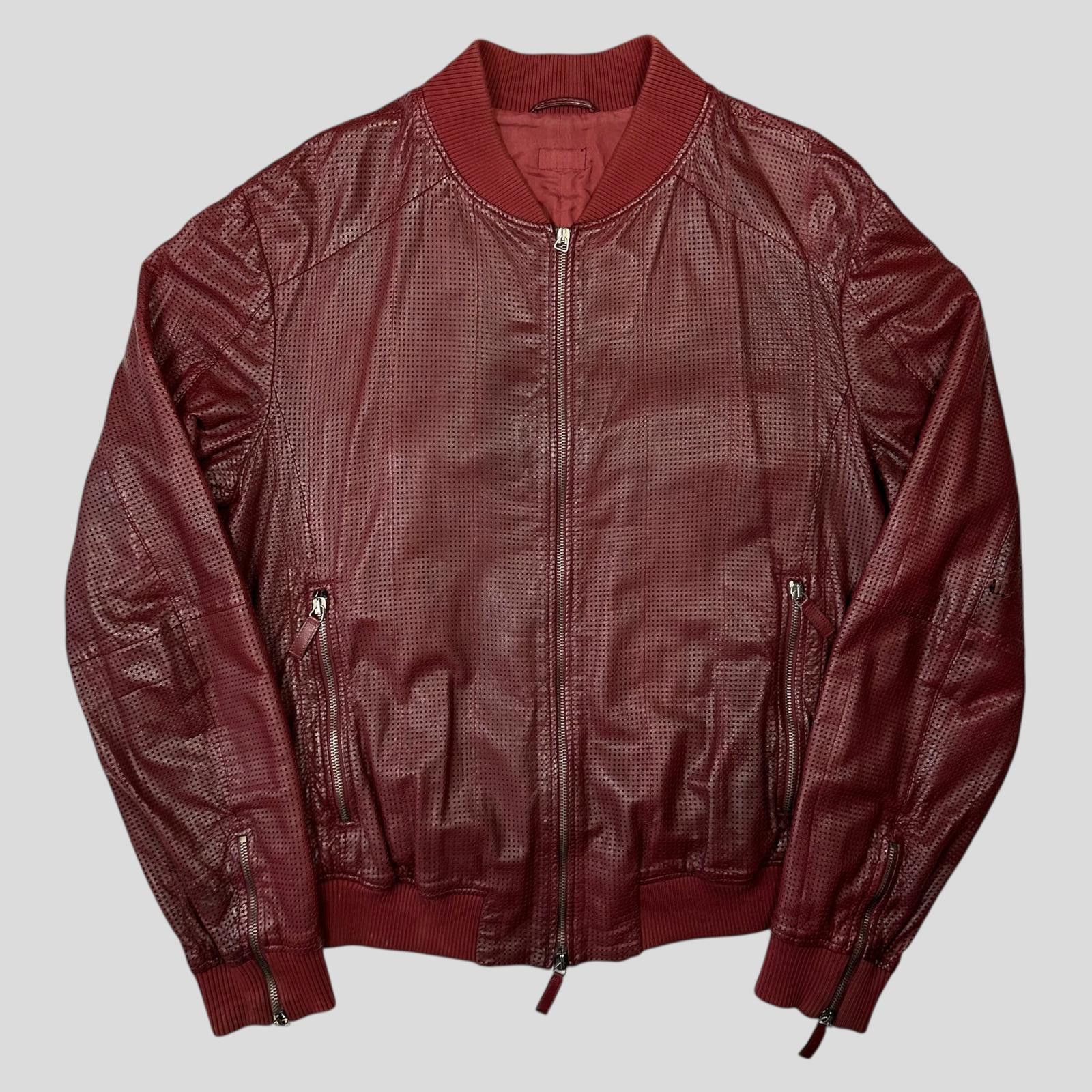 Armani Emporio Armani 2009 Perforated Mesh Leather Bomber IT54 (L) Size US L / EU 52-54 / 3 - 1 Thumbnail
