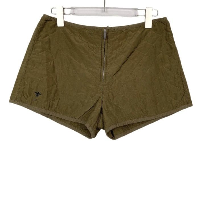 Dior Dior Green Grid Pattern Mulberry Silk Casual Shorts K26WX Size 26" / US 2 / IT 38 - 1 Thumbnail
