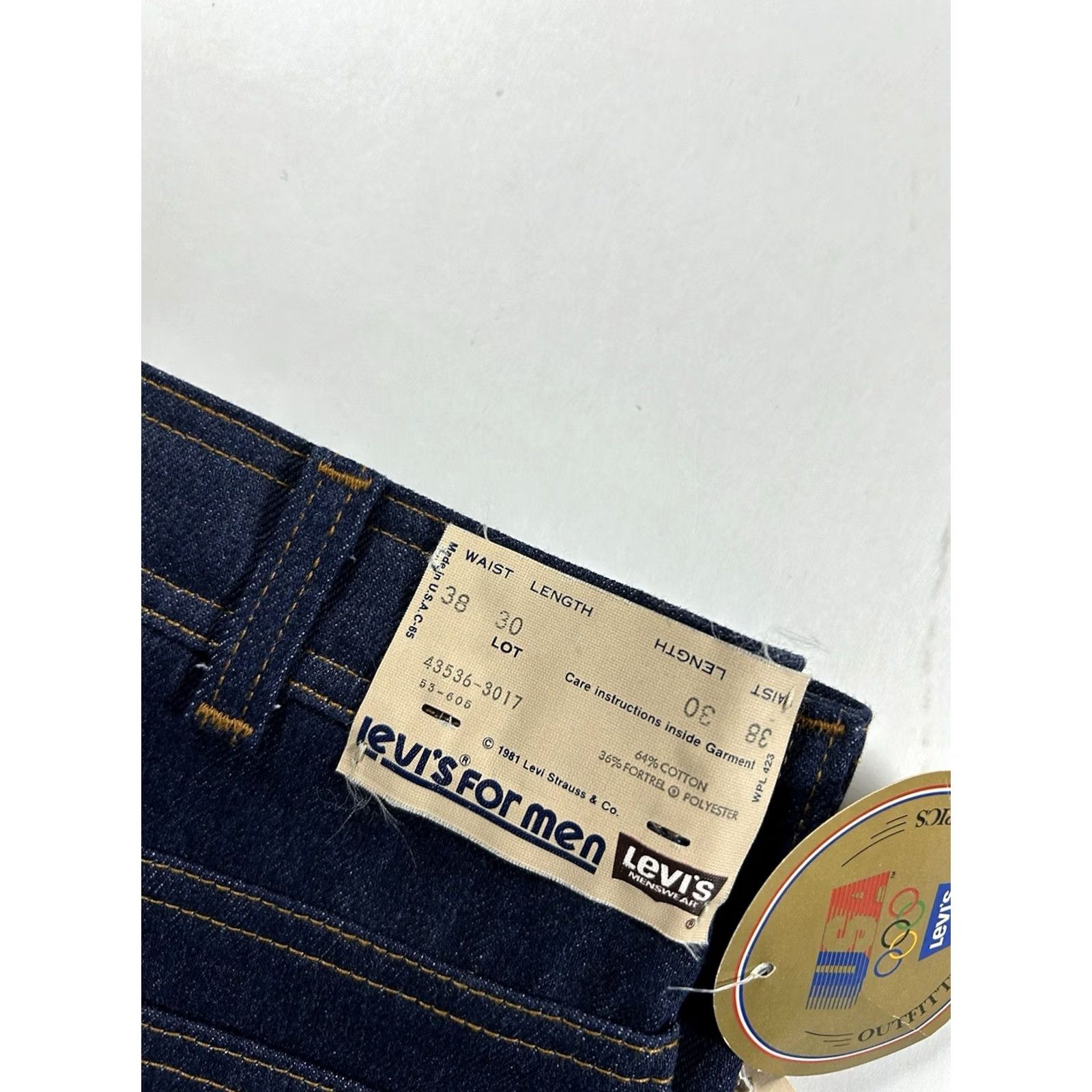 Levi's VINTAGE Levis Orange Tab 1984 Olympics Jeans 38x30 Brand New Dead Stock With Tag Men Denim Blue 80s USA Jeans OLympics Leather? Size US 38 / EU 54 - 5 Thumbnail