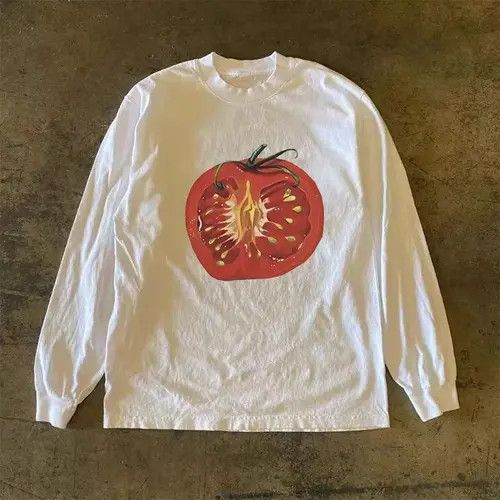 Japanese Brand × Vintage Half tomato print casual retro cotton long-sleeved t-shirt Size US L / EU 52-54 / 3 - 3 Thumbnail