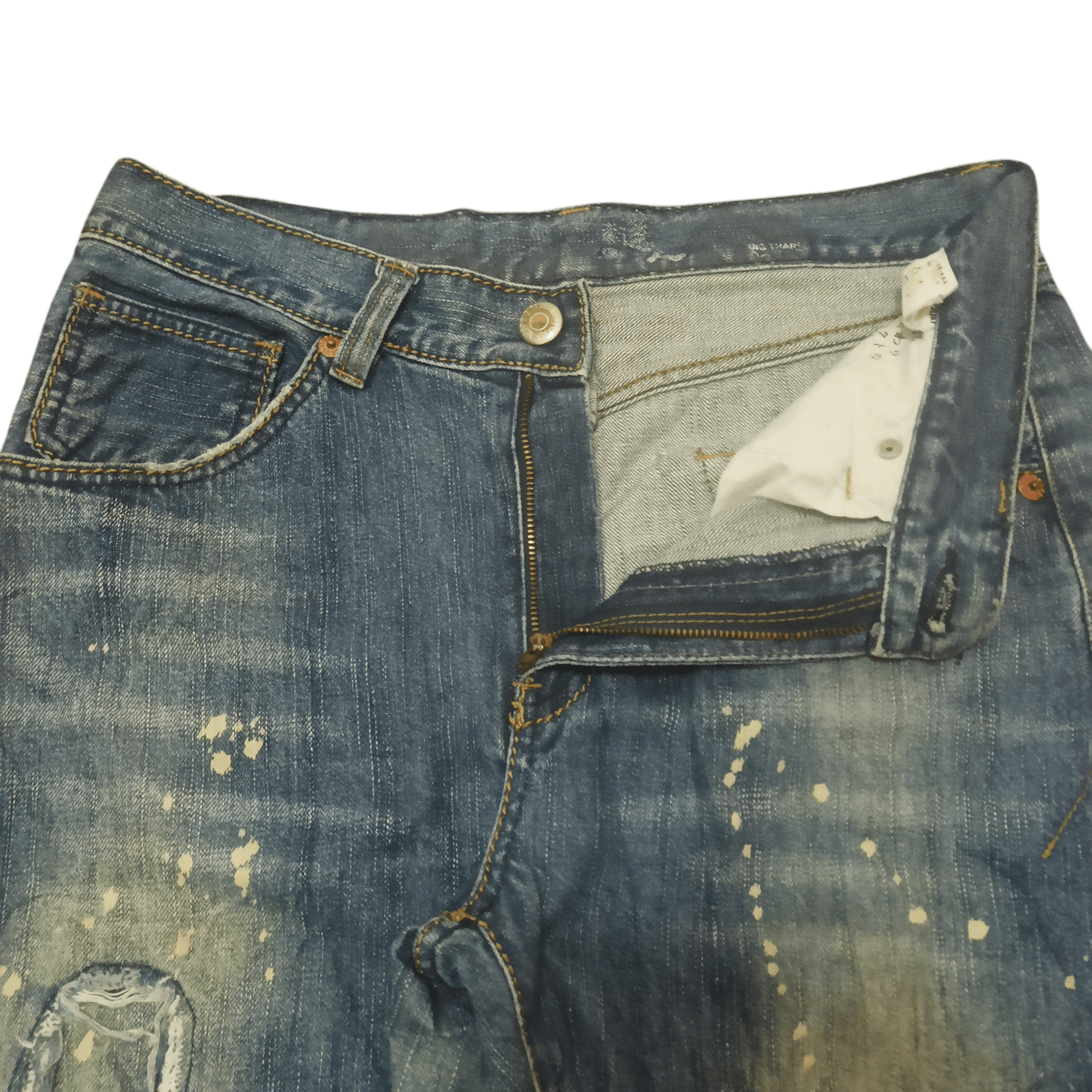 Who Decides War Big train Patchwork Distressed Jeans Painted Splash Design Size US 32 / EU 48 - 6 Thumbnail
