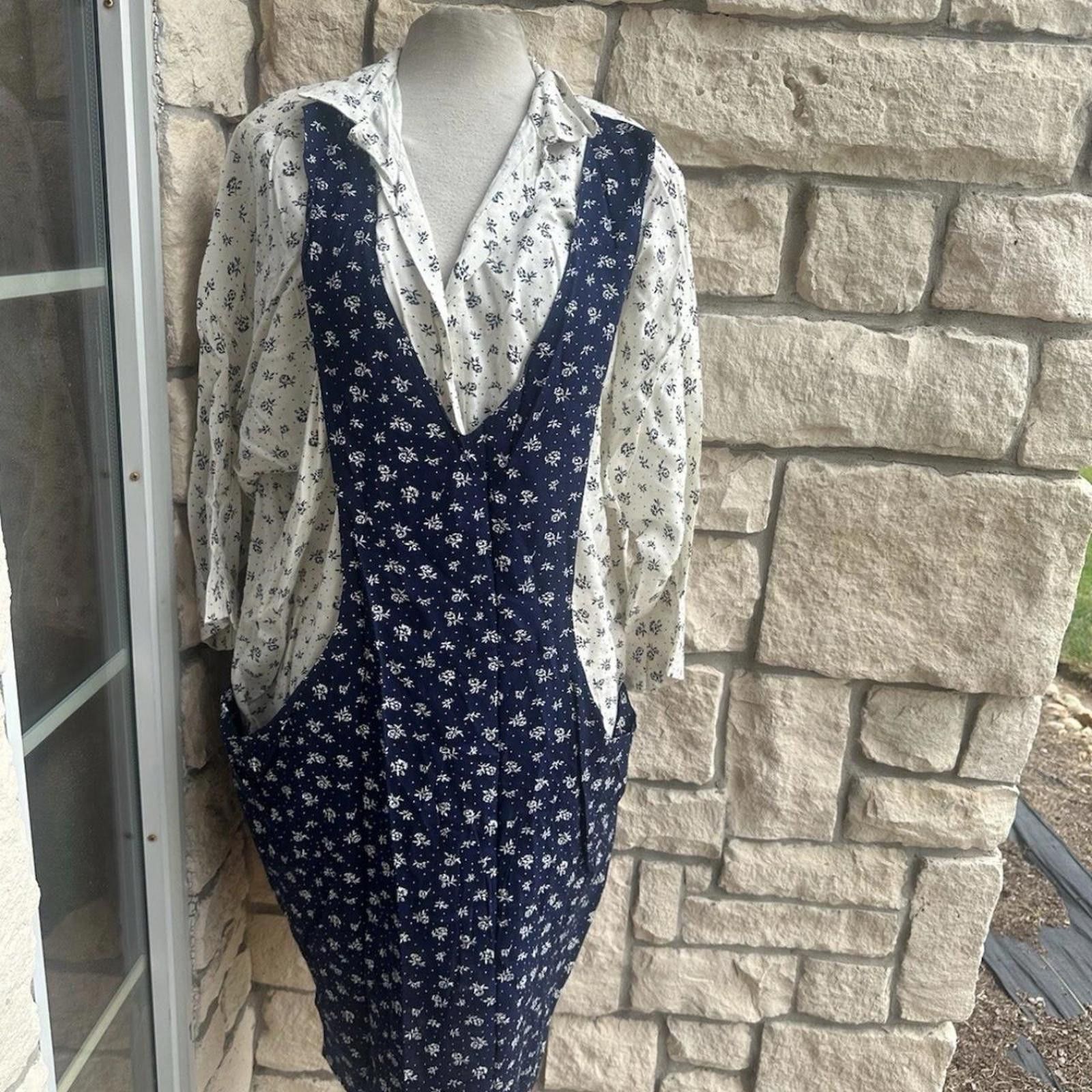 Other Vintage Women Size Medium Cottage Prairie Maternity Dress Size M / US 6-8 / IT 42-44 - 1 Thumbnail