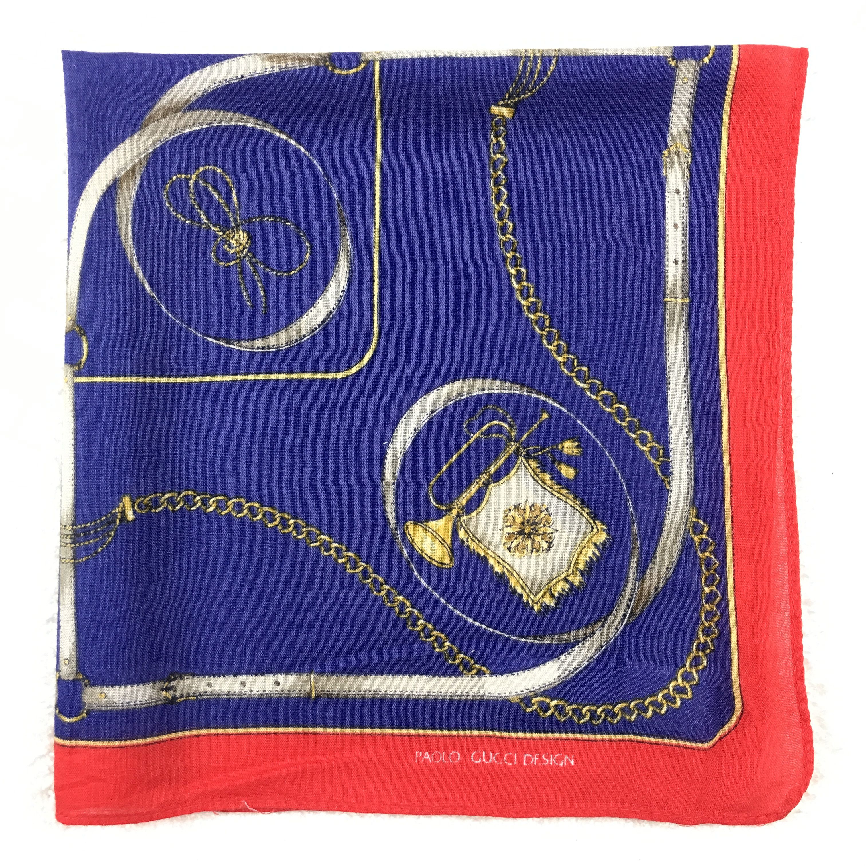 Paolo Gucci × Vintage Vintage Paolo Gucci Bandana Neckerchief Handkerchief Size ONE SIZE - 2 Thumbnail