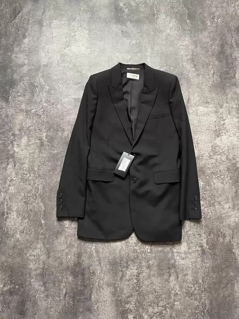 Saint Laurent Paris Saint Laurent Paris Black Notched Lapel Smoking Suit Size XS / US 0-2 / IT 36-38 - 1 Thumbnail