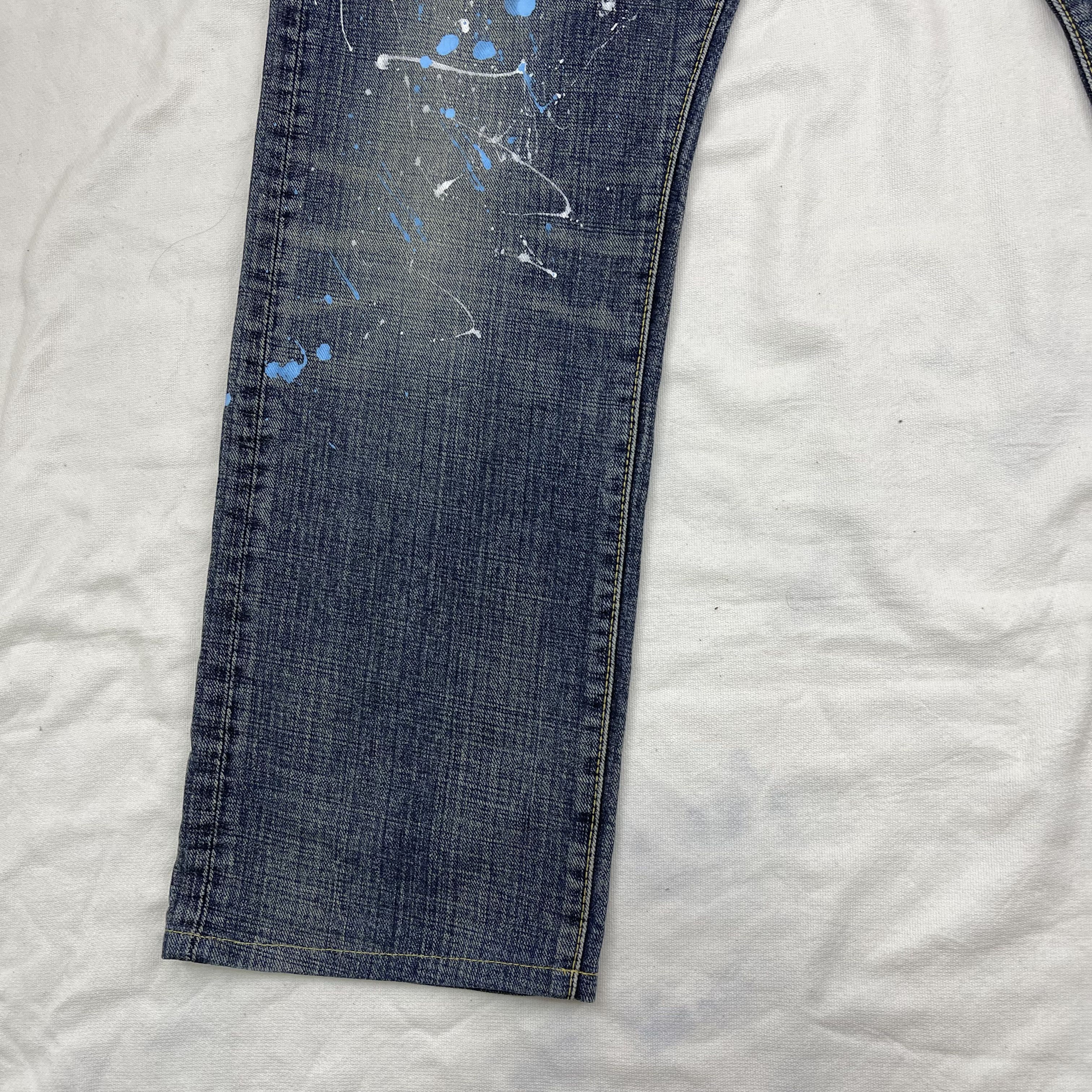 Japanese Brand GL HEART Paint Art Design Denim Jeans #1223/AQ Size US 33 - 7 Thumbnail