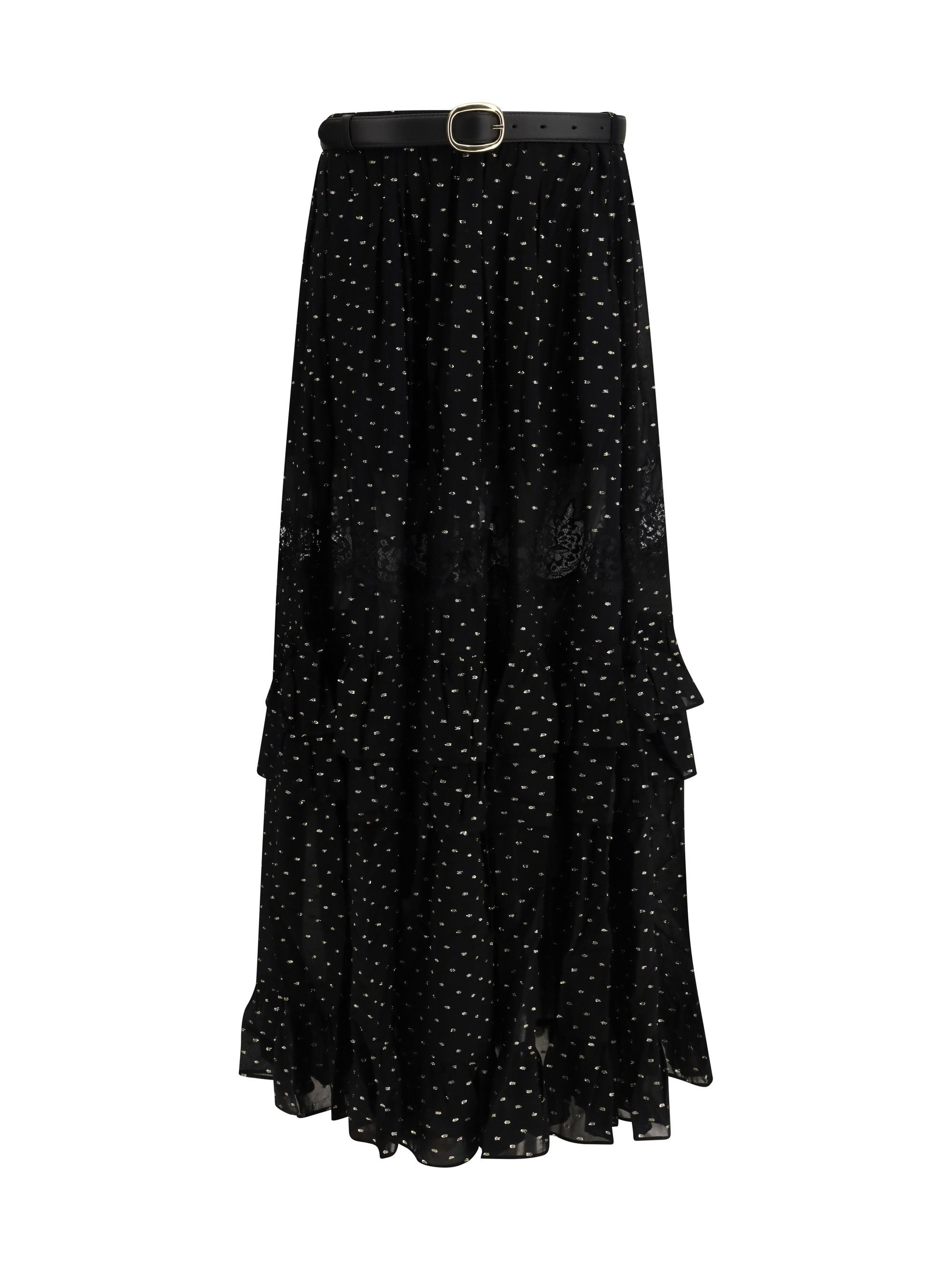 Chiffon Lace Maxi Skirt