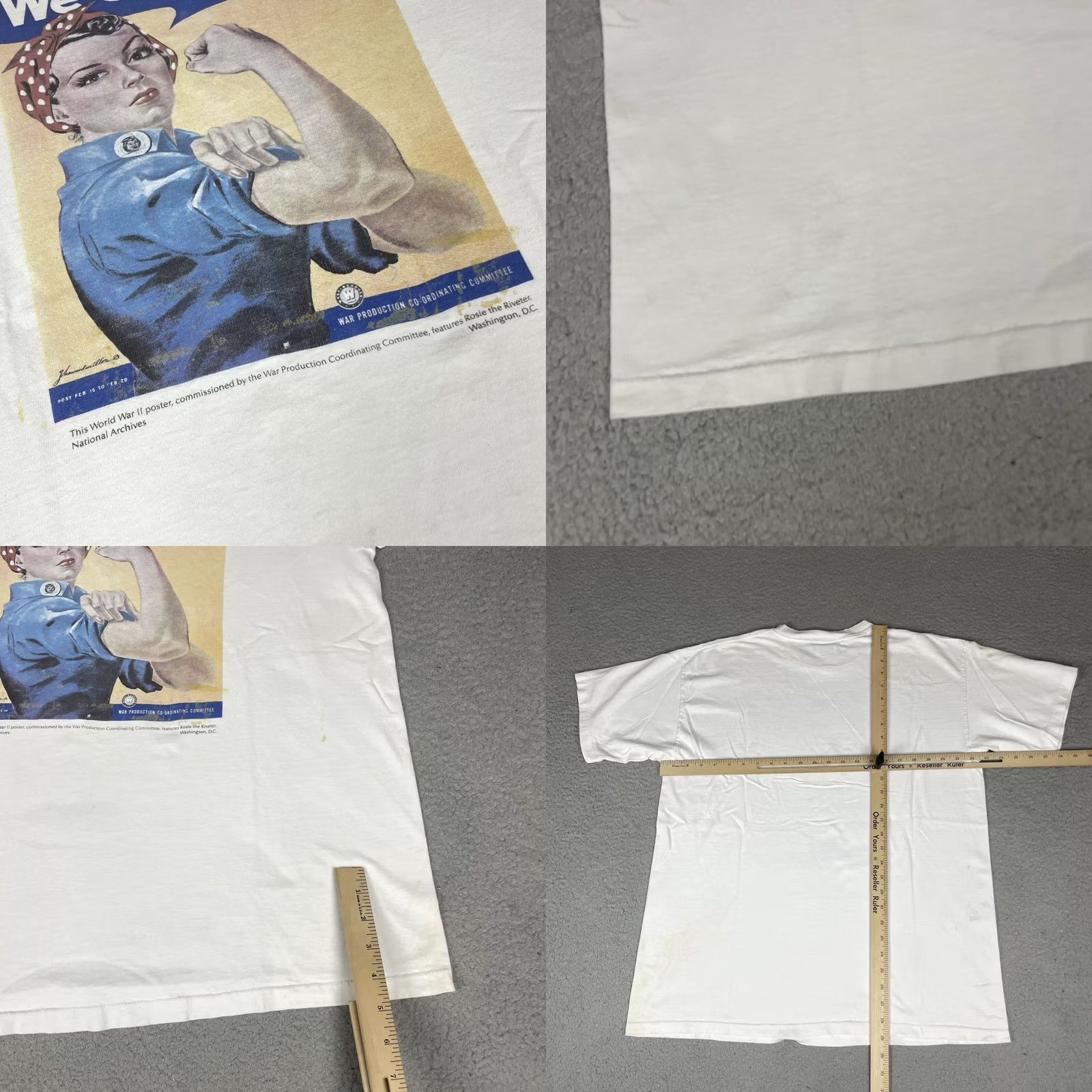 Vintage VINTAGE Rosie The Riveter Shirt Adult XL White 90s We Can Do It World War 2 Vtg Size US XL / EU 56 / 4 - 8 Thumbnail