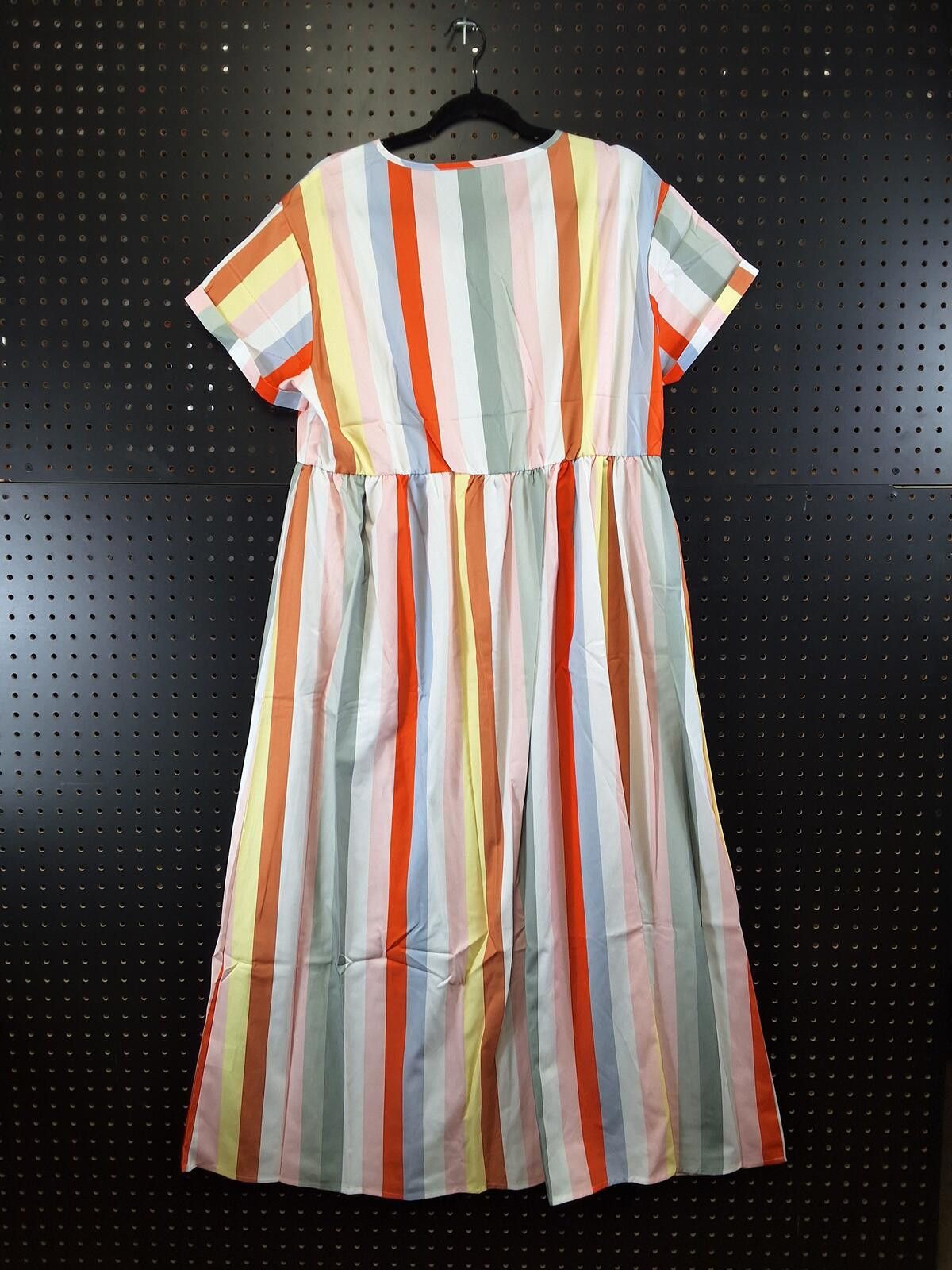 Genetic Manipulation Shinichiro Kuriya Vibrant Striped Maxi Dress XL - Fun & Colorful Style! Size XL / US 12-14 / IT 48-50 - 2 Thumbnail