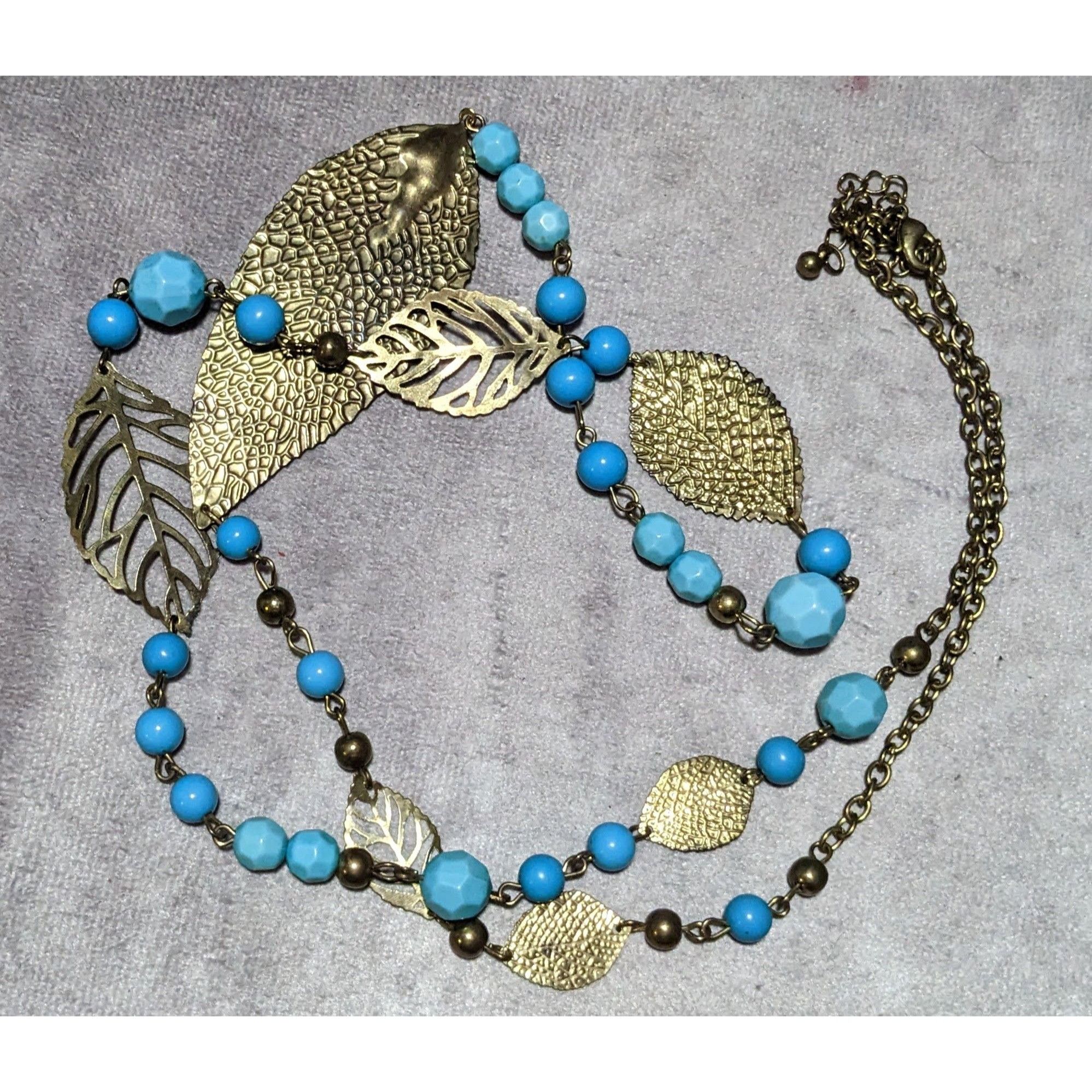 Other Blue And Gold Bohemian Beaded Feather Necklace Size ONE SIZE - 6 Thumbnail