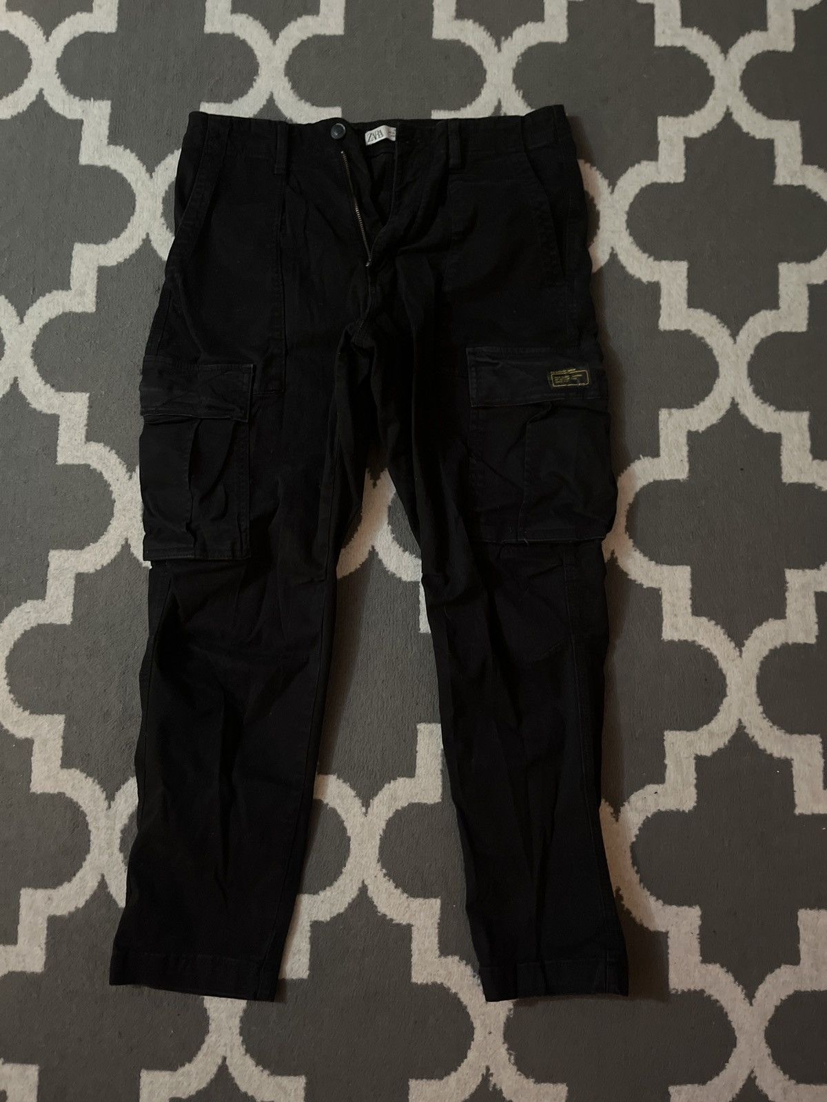 Zara Black Zara Cargo Pants Size US 31 - 1 Thumbnail