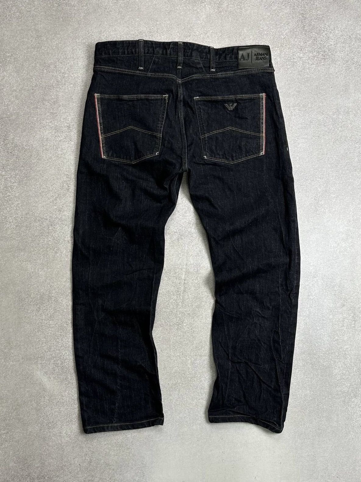 Armani Vintage Armani Metal Logo Baggy Denim Jeans Pants 33 Size US 33 - 1 Thumbnail