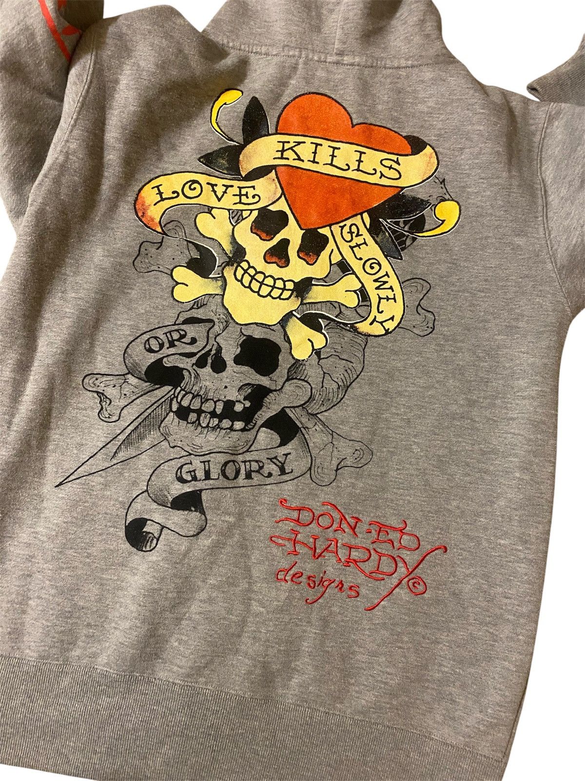 Ed Hardy Ed hardy by Christian Audigier Grey Hoodie Size US L / EU 52-54 / 3 - 3 Thumbnail