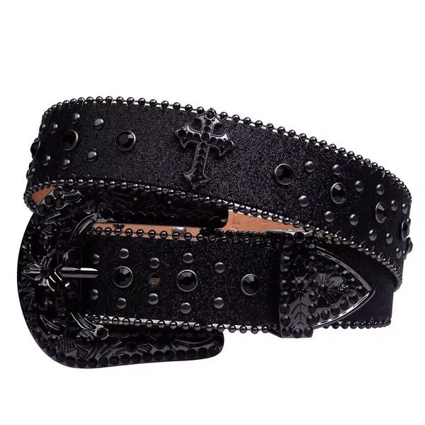 VIBE Madoka x Gotou Diamond Cowboy Fashion PU Leather Belt Size ONE SIZE - 1 Thumbnail