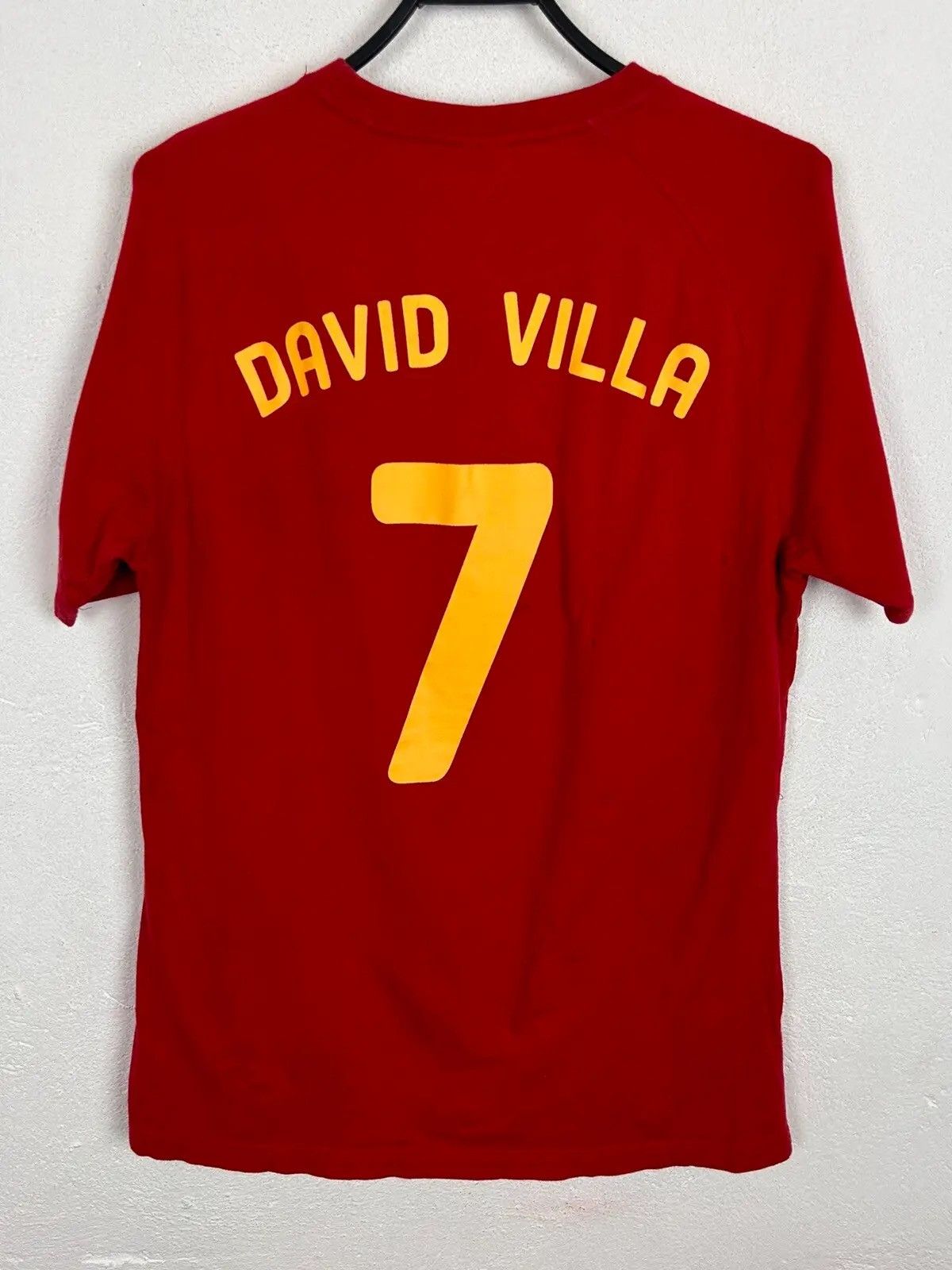 Adidas 00s Vintage Adidas Spain #7 David Villa Short Sleeve T-Shirt Size US XL / EU 56 / 4 - 1 Thumbnail