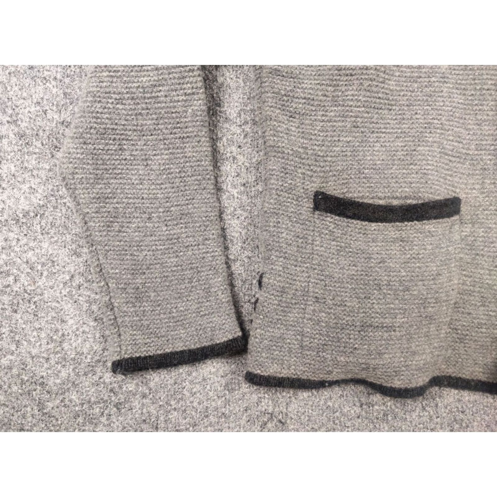 Logo 7 VINTAGE Krüger Dirndl Cardigan Wool Gray with Pockets Logo Men L Knit 90s Designer Size US L / EU 52-54 / 3 - 7 Thumbnail