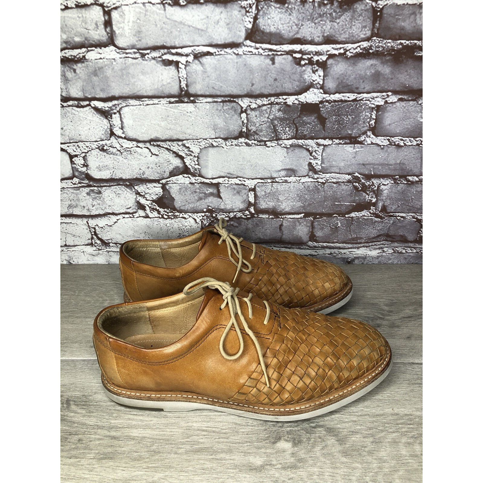 Other THOROCRAFT ROSS Brown Woven Leather Oxfords Lace Up Shoes Me Size US 10 / EU 43 - 4 Thumbnail