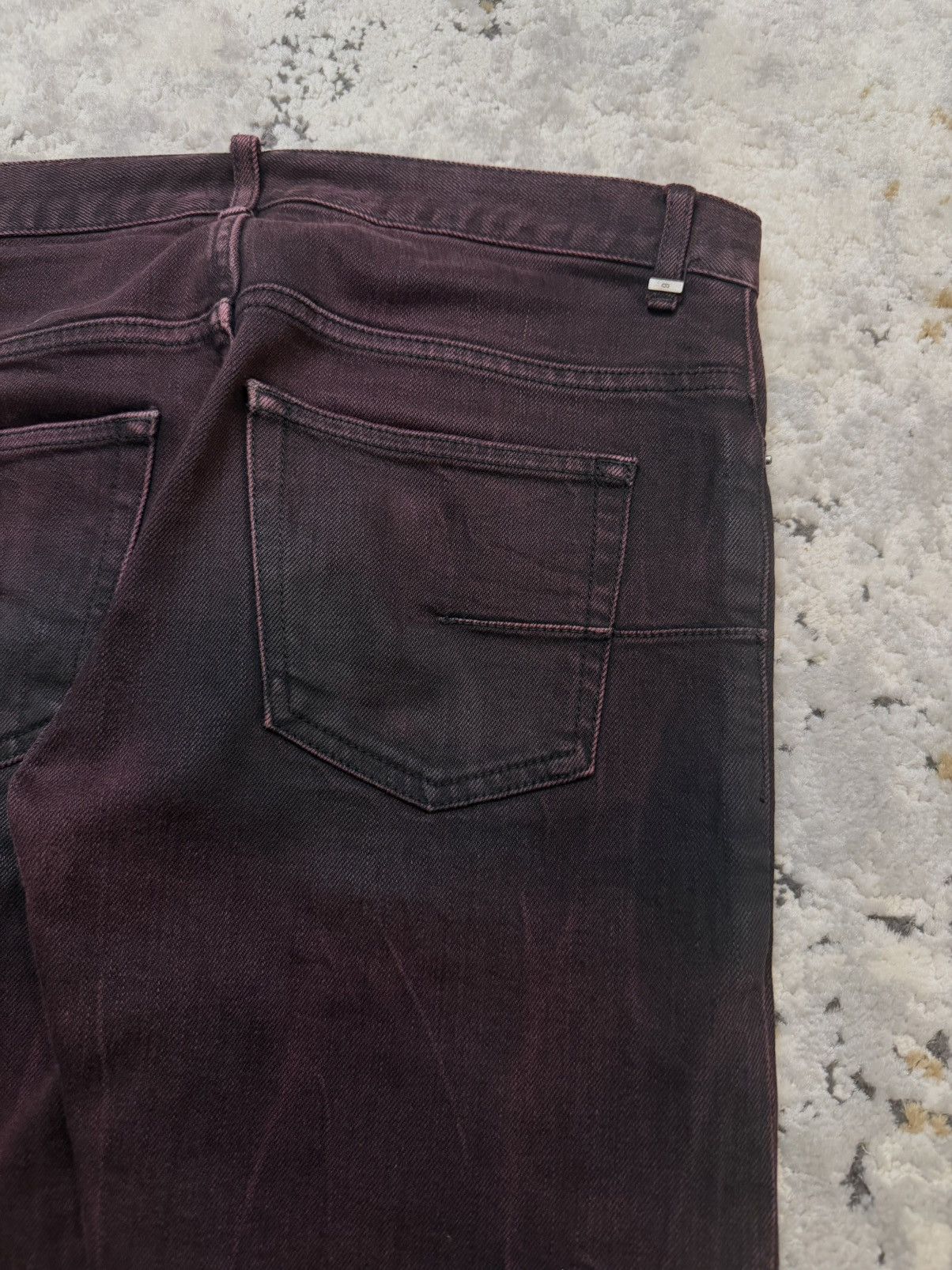 Dior Dior homme japan exclusive waxed maroon denim Size US 27 - 9 Thumbnail
