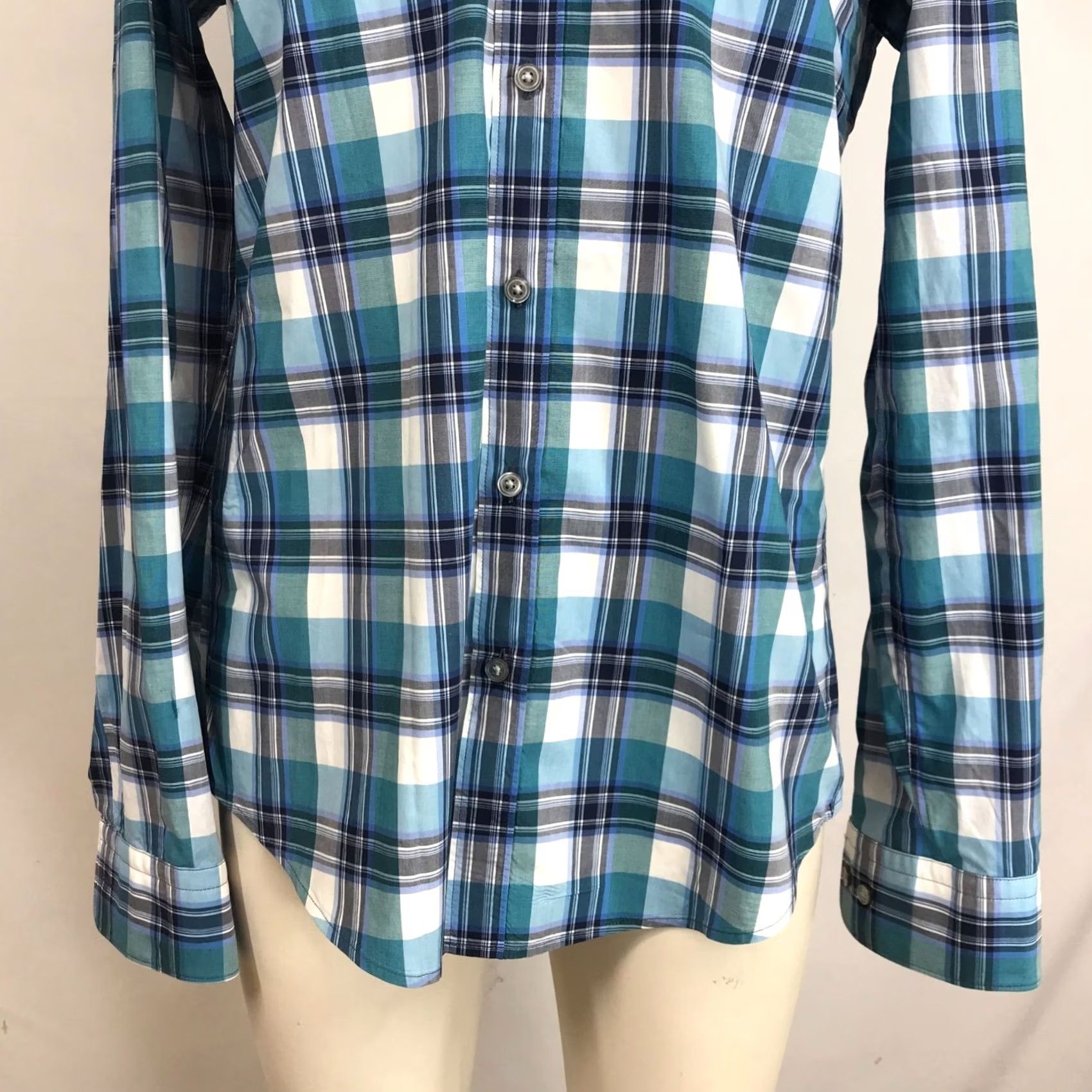 Vintage BOSS Mens LARGE BLUE PLAID LONG SLEEVE BUTTON COLLARED SHIRT Size US L / EU 52-54 / 3 - 3 Thumbnail