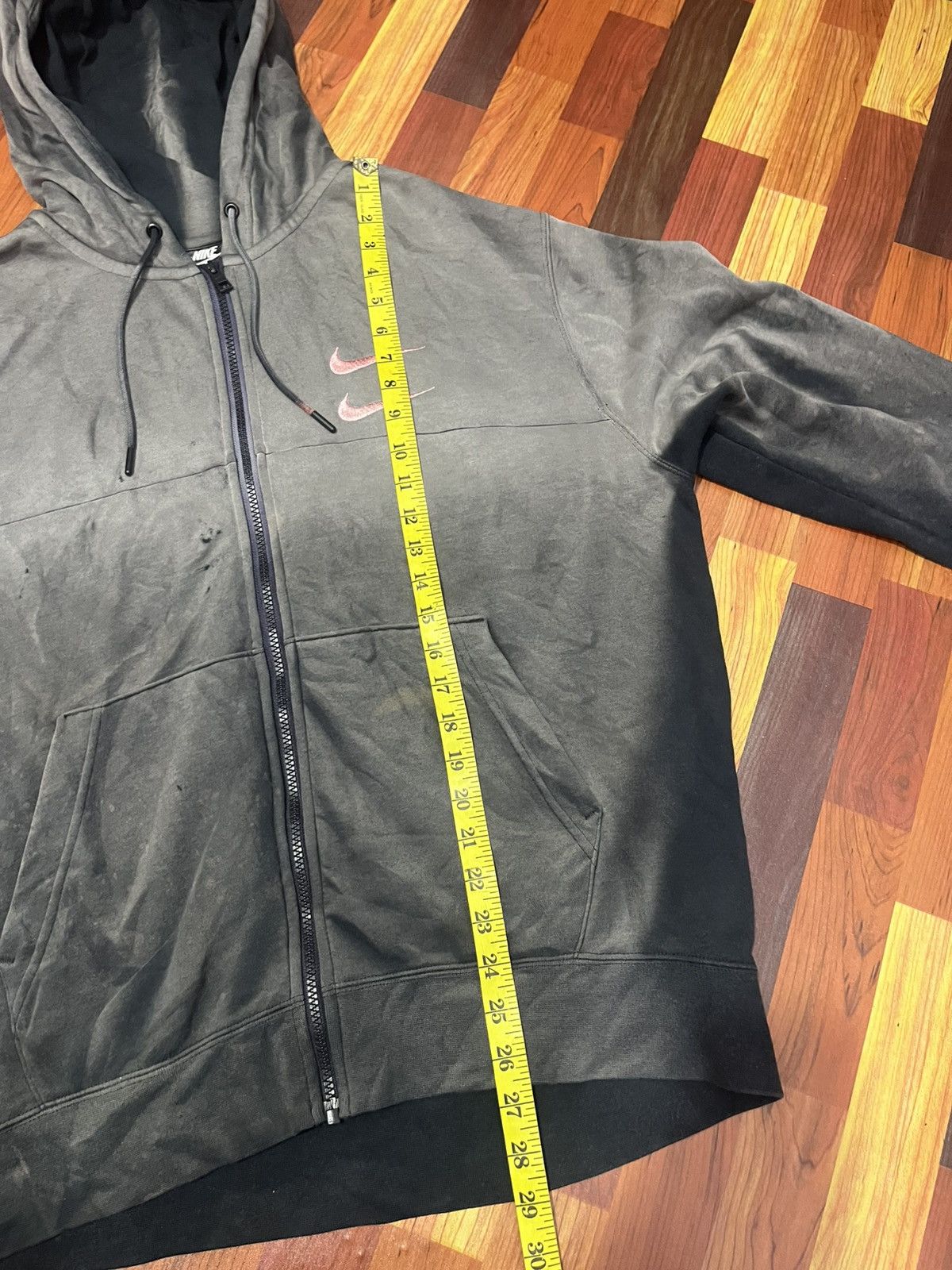 Nike Nike Distressed Zip Hoodie Double Swoosh Sleeve Logo Size US XL / EU 56 / 4 - 12 Thumbnail